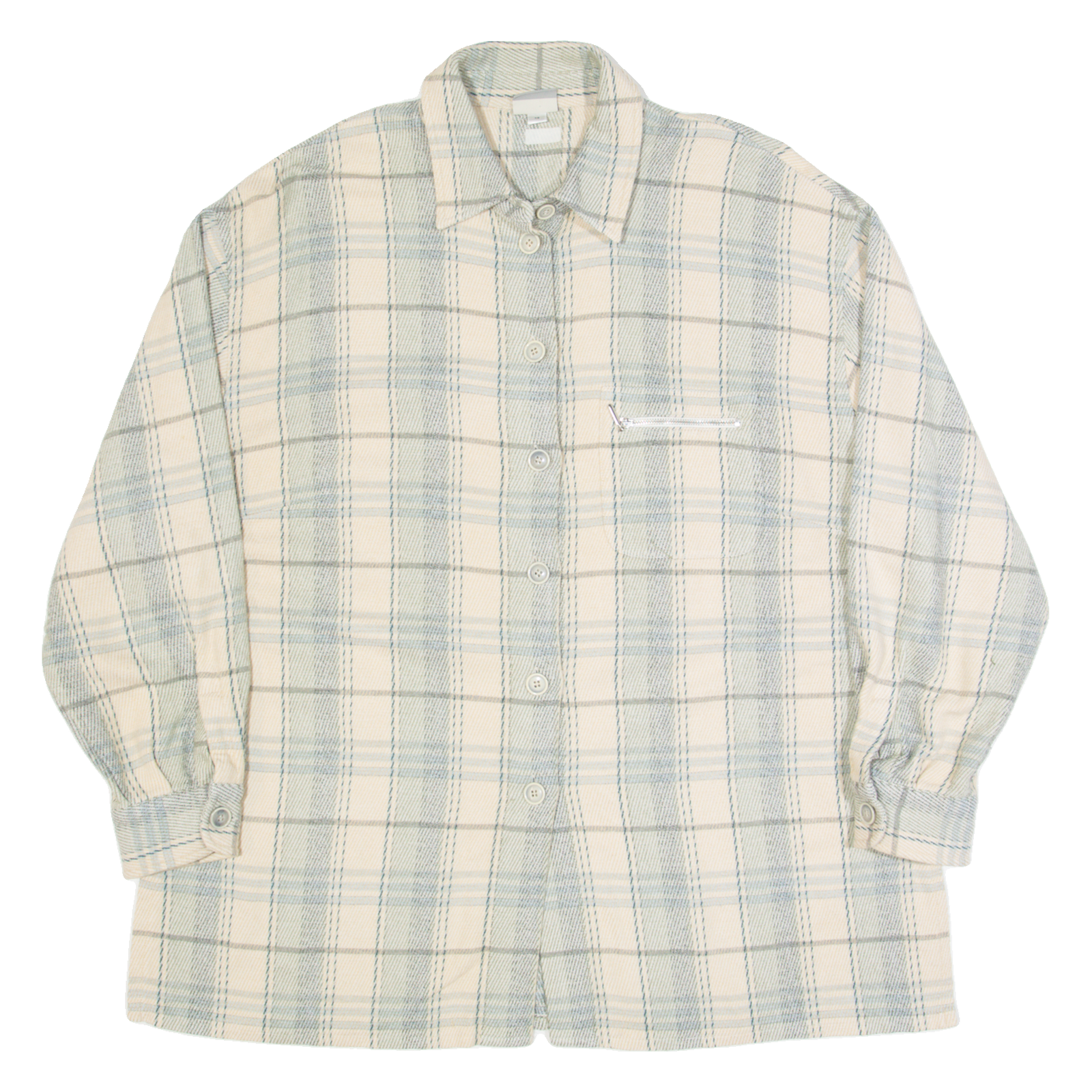 TRU CASUAL Womens Flannel Shirt Grey Check Long Sleeve L Refurbished - N/A refurbished available on Cerqular