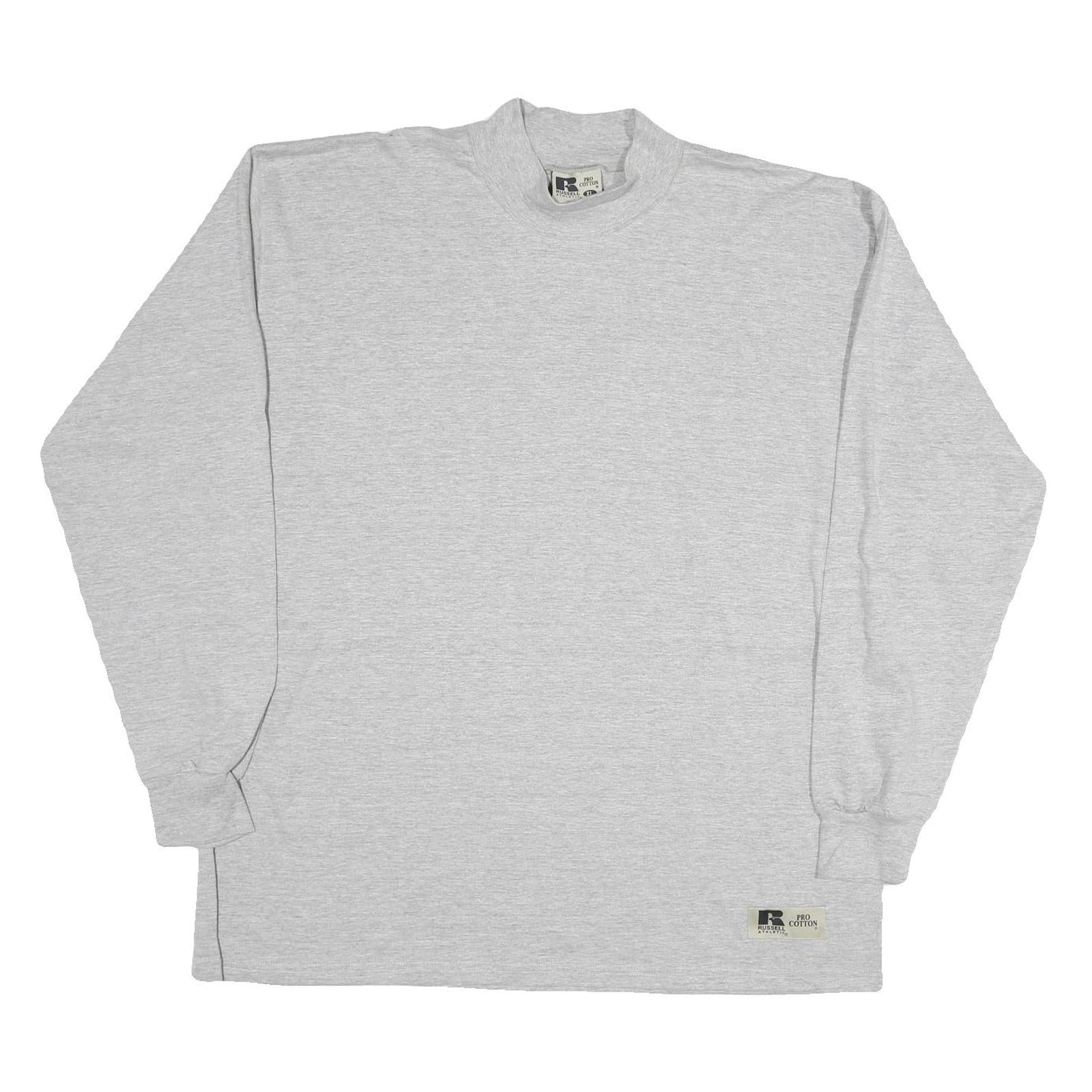 RUSSELL ATHLETIC Mens Grey Long Sleeve Crew Neck T-Shirt XL Plain Cotton Casual Refurbished - N/A refurbished available on Cerqular
