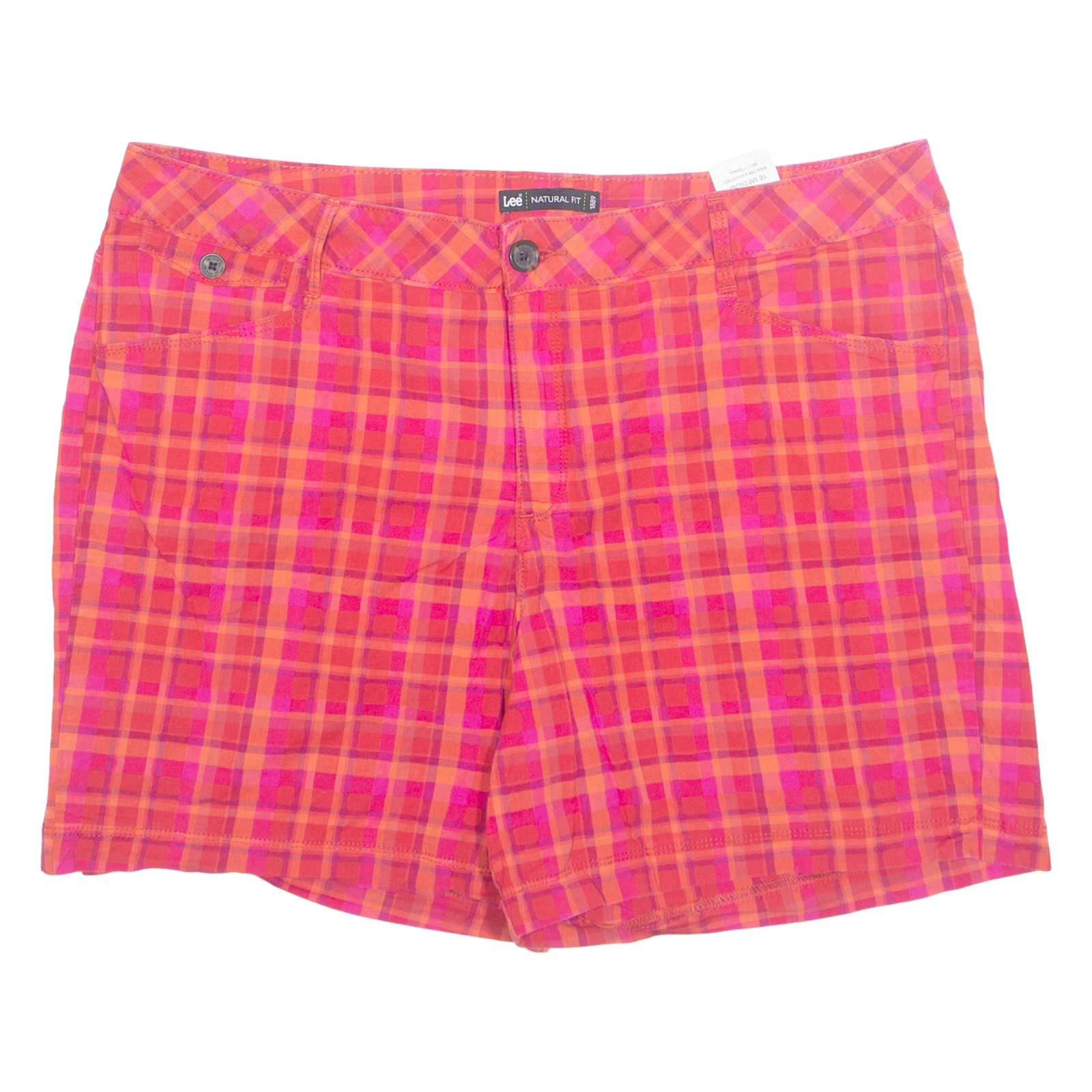 LEE Womens Chino Shorts Pink Check UK 18 W39 Refurbished - N/A refurbished available on Cerqular