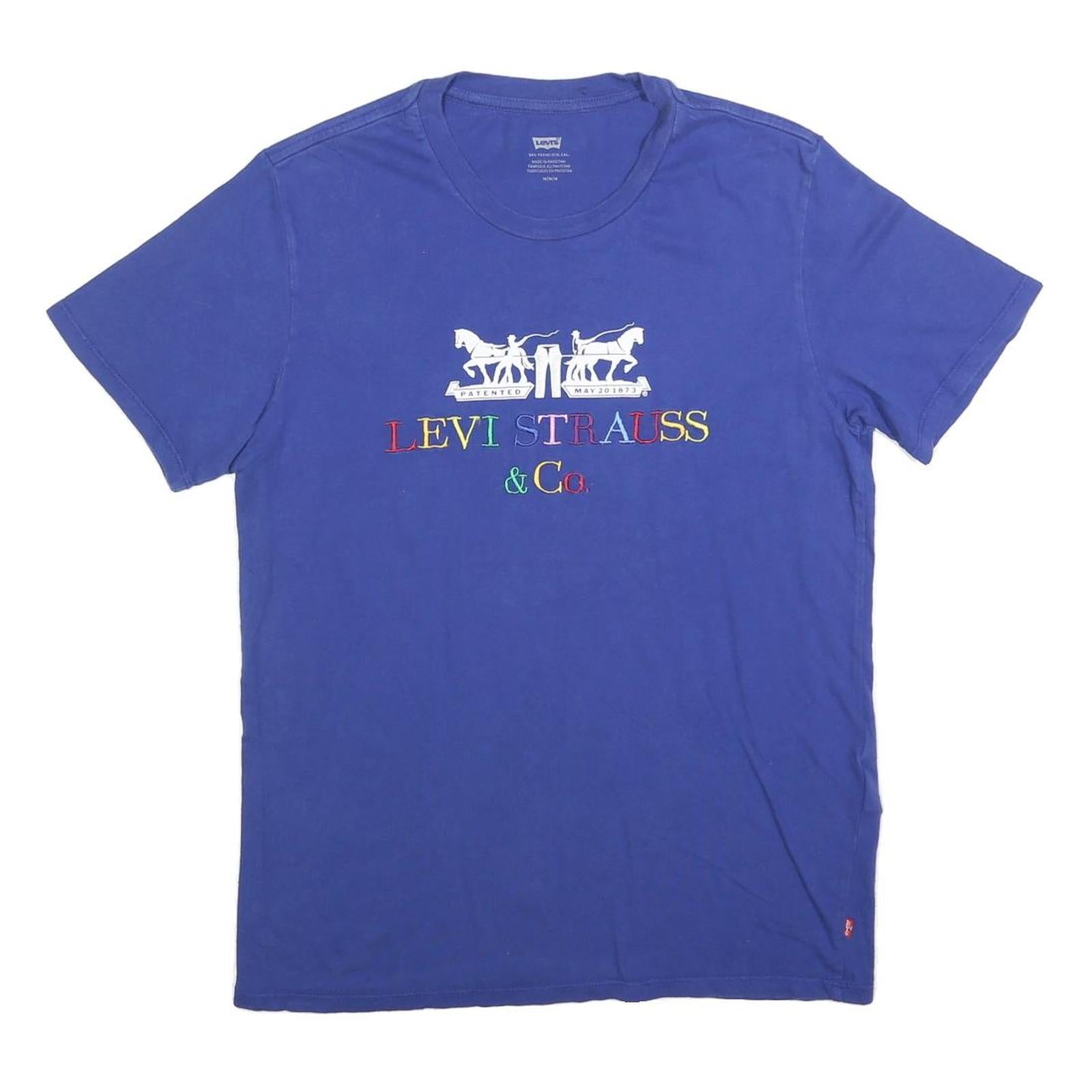 Buy LEVI'S Mens Blue Crew Neck Short Sleeve T-Shirt M Cotton Blend Graphic Print Refurbished - $23.39 LEVI'S Mens Blue Crew Neck Short Sleeve T-Shirt M Cotton Blend Graphic Print Refurbished - N/A refurbished available on Cerqular