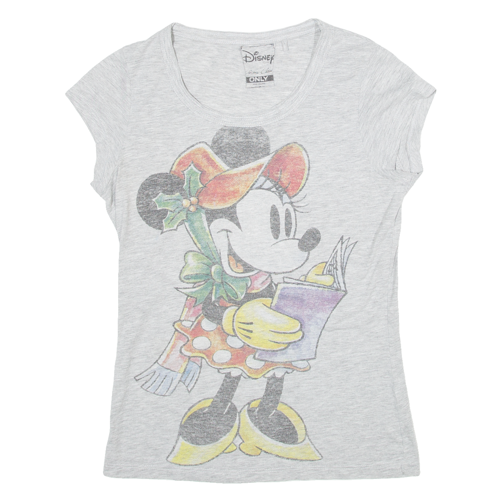 DISNEY Minnie Mouse Womens T-Shirt Grey S Refurbished - N/A refurbished available on Cerqular