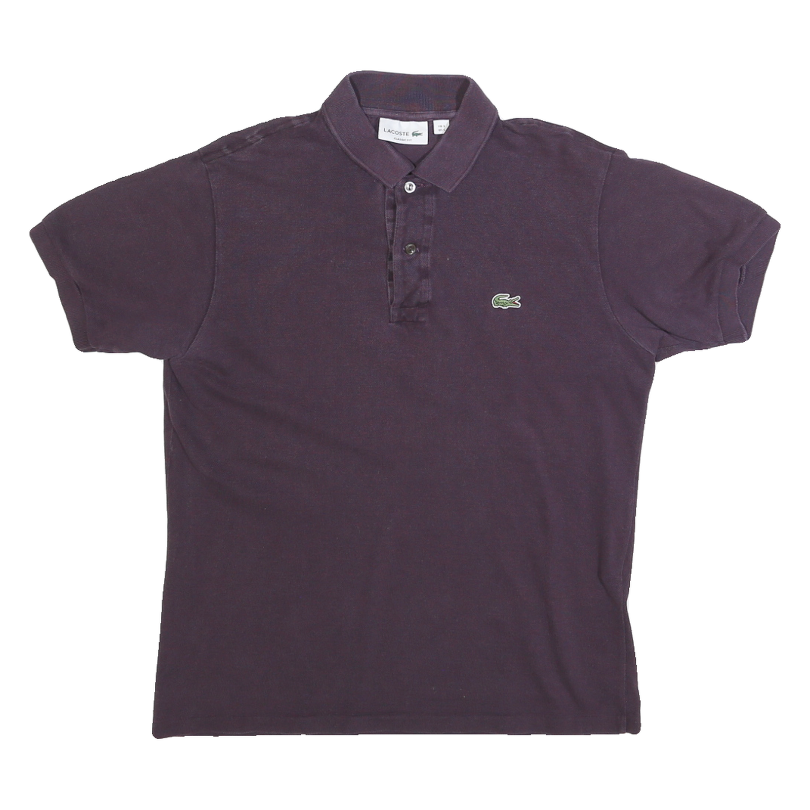 LACOSTE Mens Purple Short Sleeve Plain S Cotton Blend Polo Shirt Classic Fit Refurbished - N/A refurbished available on Cerqular