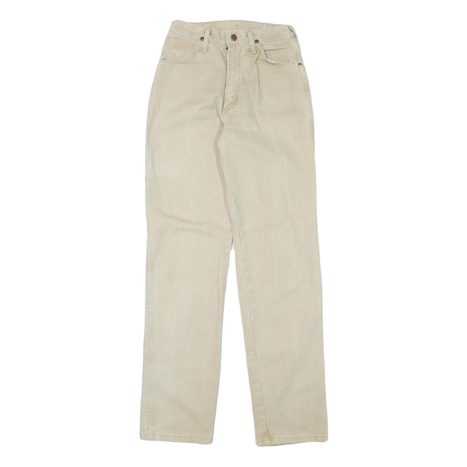 WRANGLER Mens Jeans Beige Regular Straight Denim Light W25 L33 Cotton Blend Zip Refurbished - N/A refurbished available on Cerqular