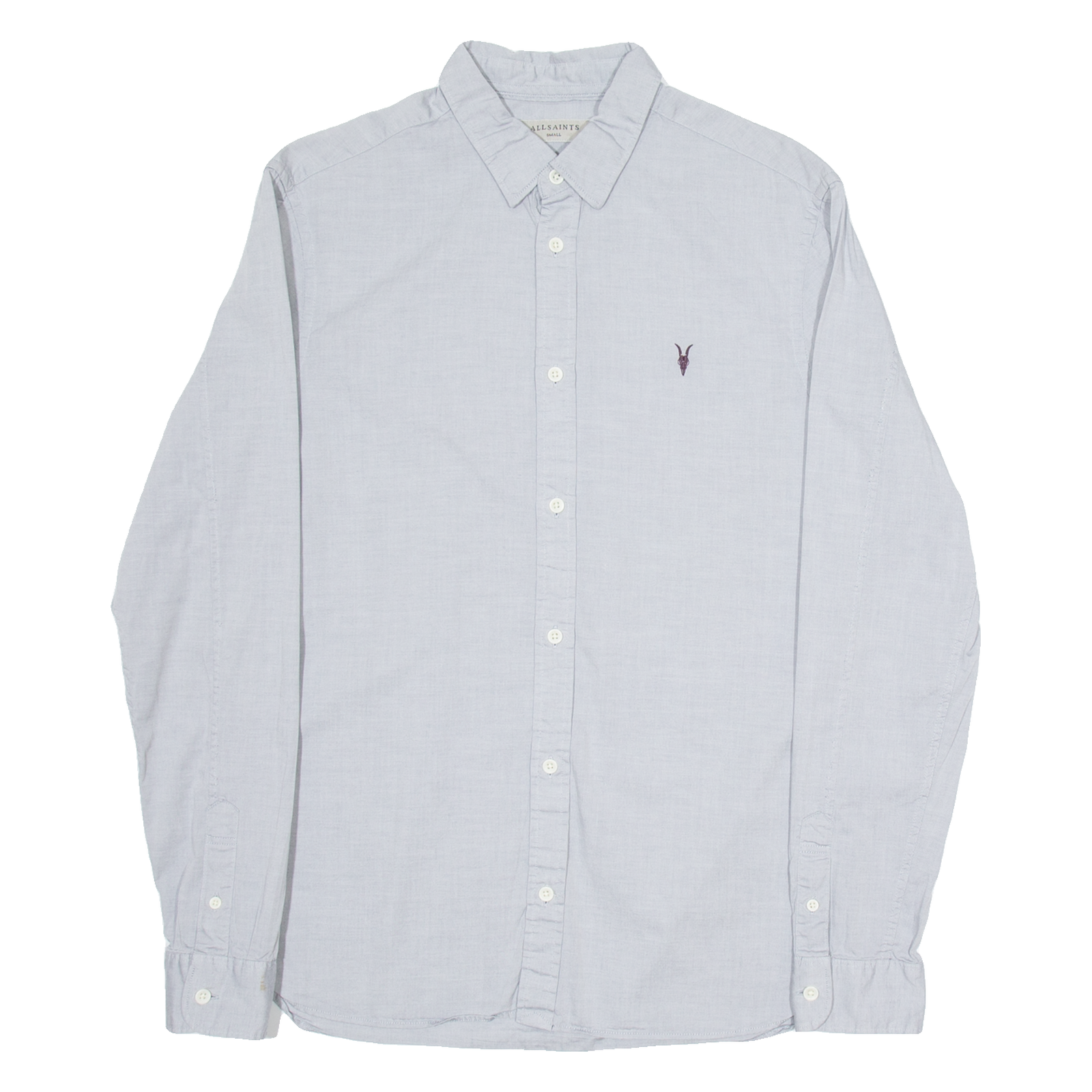 ALL SAINTS Mens Plain Shirt Grey Long Sleeve S Refurbished - N/A refurbished available on Cerqular