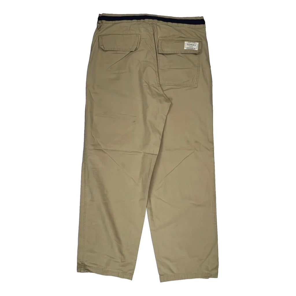 Tommy Jeans Cargo Trousers - 33W 28L Beige Cotton Refurbished - Thrifted (note: this is a term often used to describe second- refurbished available on Cerqular