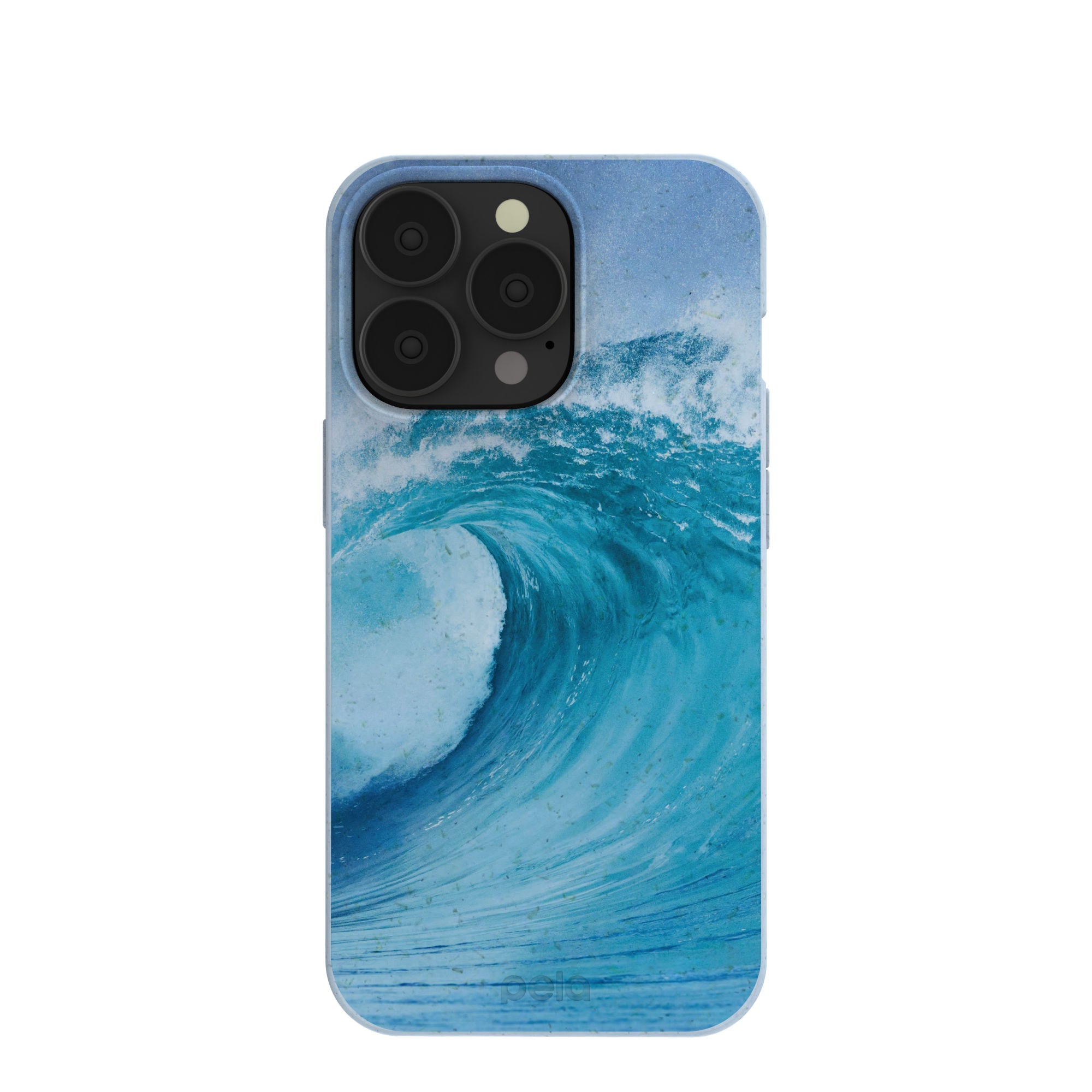 Powder Blue Big Wave iPhone 13 Pro Case Refurbished - Pela Case refurbished available on Cerqular