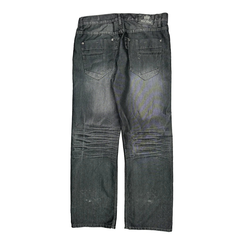 Buy Old Skool Jeans - 38W 31L Grey Cotton Blend Refurbished - $84.41 Old Skool Jeans - 38W 31L Grey Cotton Blend Refurbished - Thrifted (note: this is a term often used to describe second- refurbished available on Cerqular