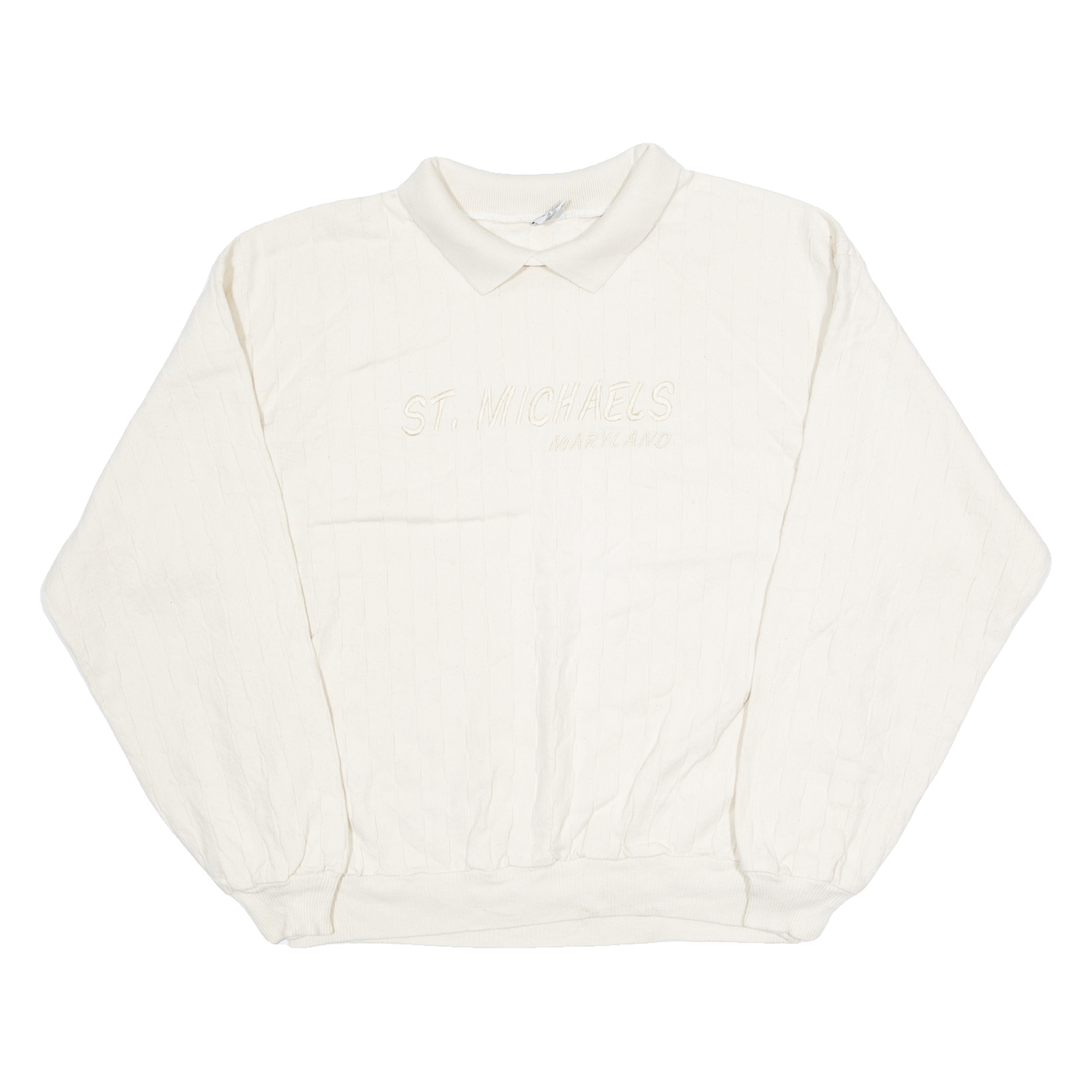 COTTON TO THE CORE Maryland Mens Jumper Cream Collared 90s Tight Knit S Refurbished - N/A refurbished available on Cerqular