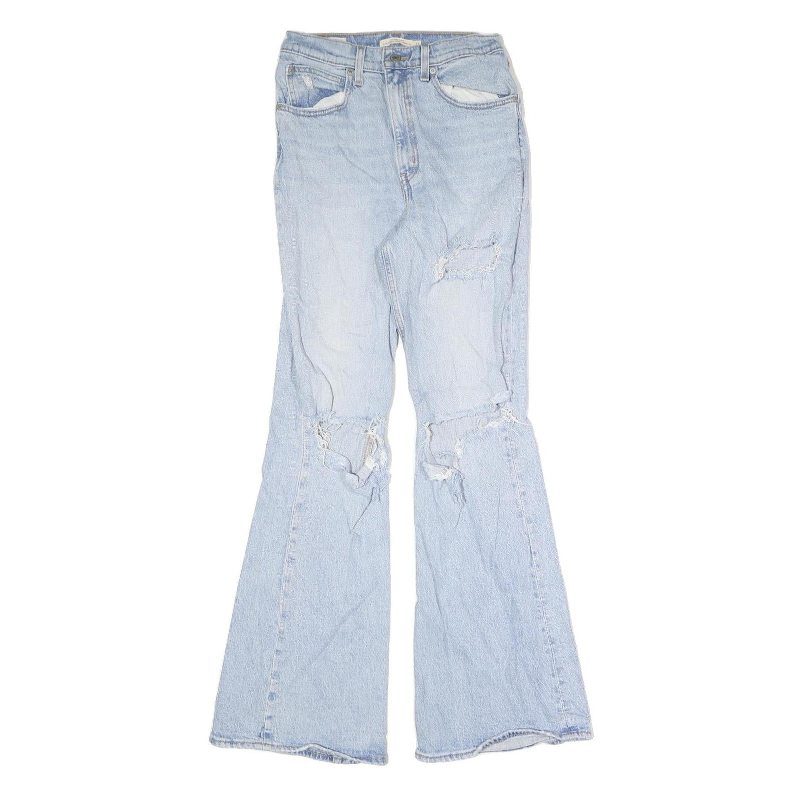 LEVI'S Womens Light Blue Denim Regular Fit Flared Jeans W27 L30 Distressed Refurbished - N/A refurbished available on Cerqular