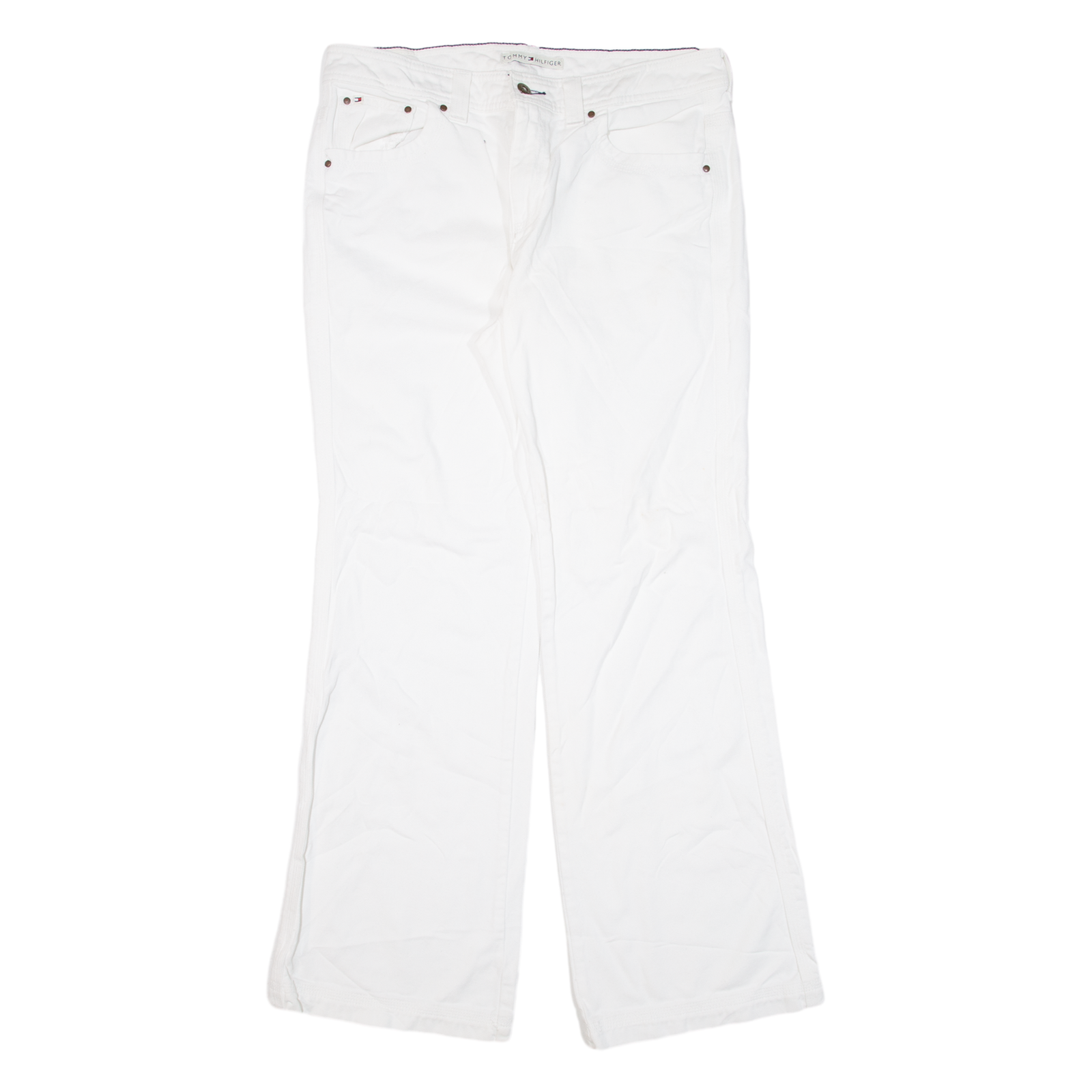 TOMMY HILFIGER Womens Jeans White Relaxed Bootcut W34 L30 Refurbished - N/A refurbished available on Cerqular