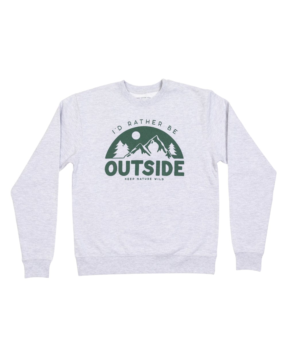 Be Outside Unisex Crewneck Sweatshirt | Heather Gray | Size: 3XL Refurbished - Keep Nature Wild refurbished available on Cerqular