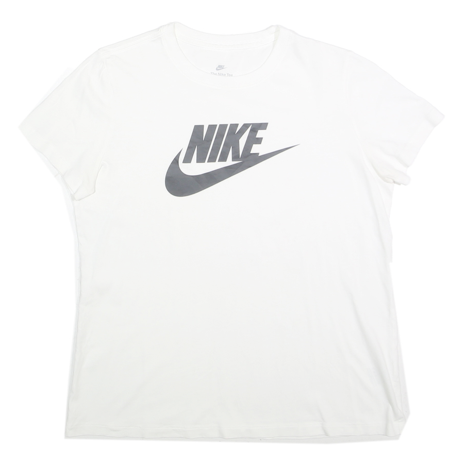 NIKE Womens White T-Shirt L Short Sleeve Crew Neck Cotton Classic Logo Refurbished - N/A refurbished available on Cerqular