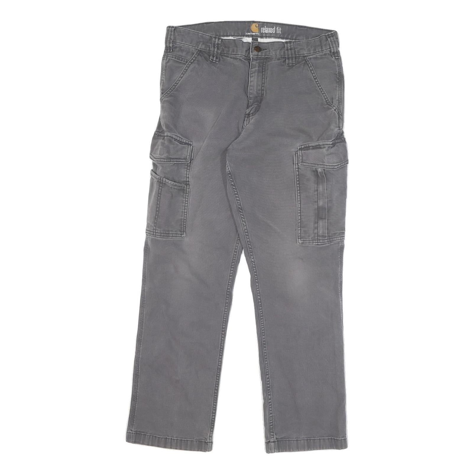 CARHARTT Mens Cotton Blend Grey Relaxed Cargo Trousers W30 L28 Workwear Refurbished - N/A refurbished available on Cerqular