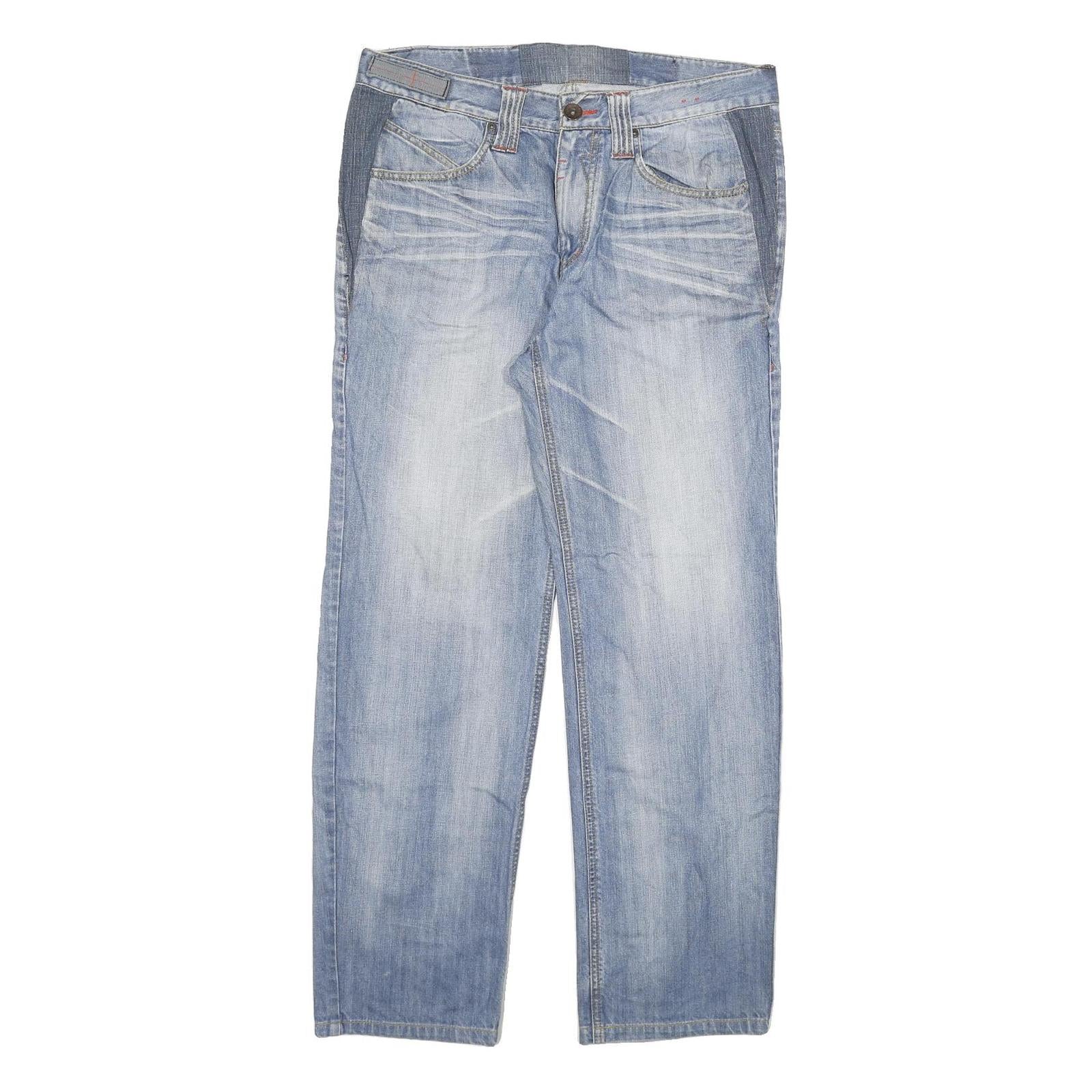 Mens Regular Fit Light Blue Denim Jeans Zip Closure W34 L30 Casual Wear Refurbished - N/A refurbished available on Cerqular