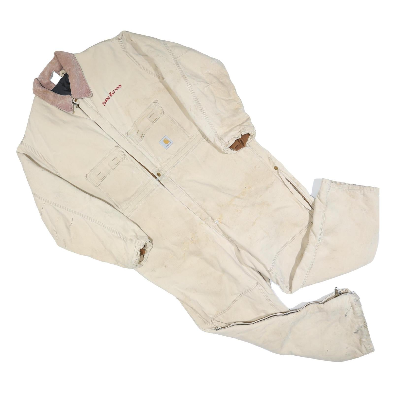 CARHARTT Mens Beige Workwear Cotton Blend Dungarees XL W48 L28 Heavy Duty Refurbished - N/A refurbished available on Cerqular