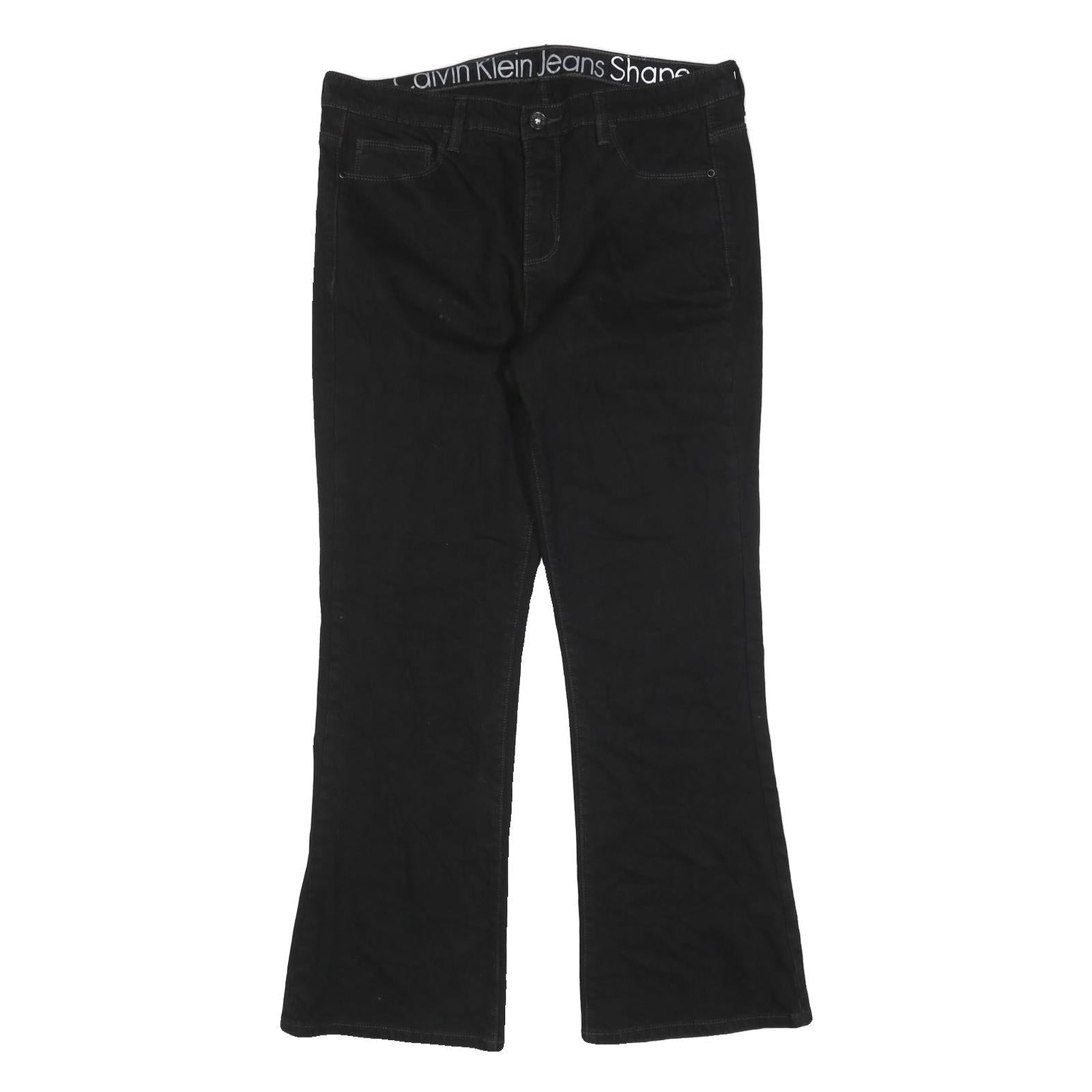 CALVIN KLEIN JEANS Womens Black Regular Flared Denim W34 L30 Classic Cotton Refurbished - N/A refurbished available on Cerqular