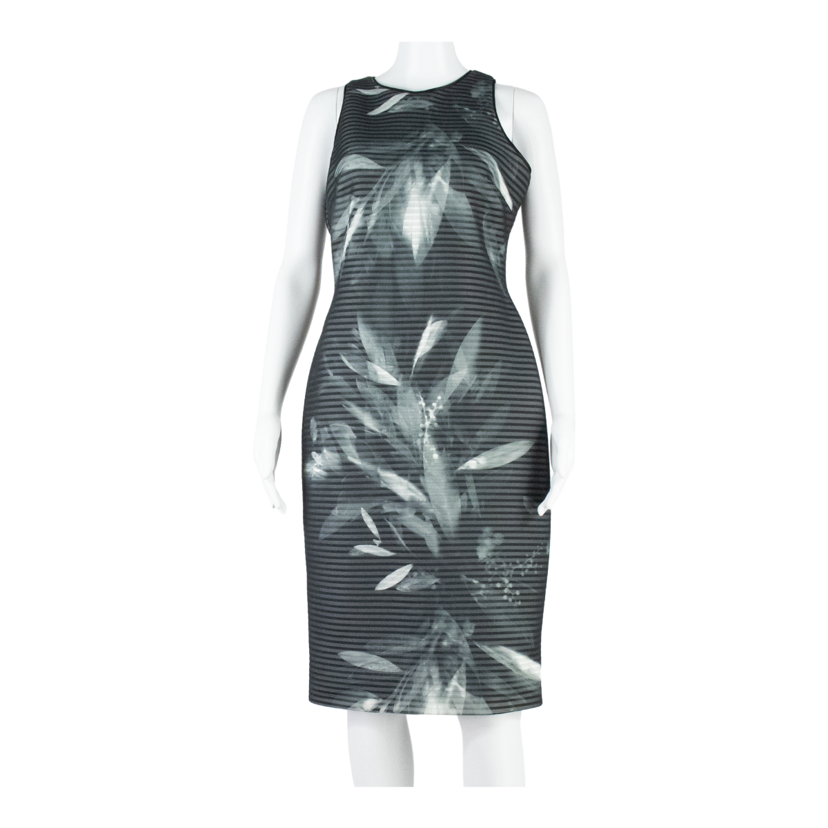 COAST Womens Bodycon Dress Grey Striped Sleeveless Midi UK 12 Refurbished - N/A refurbished available on Cerqular