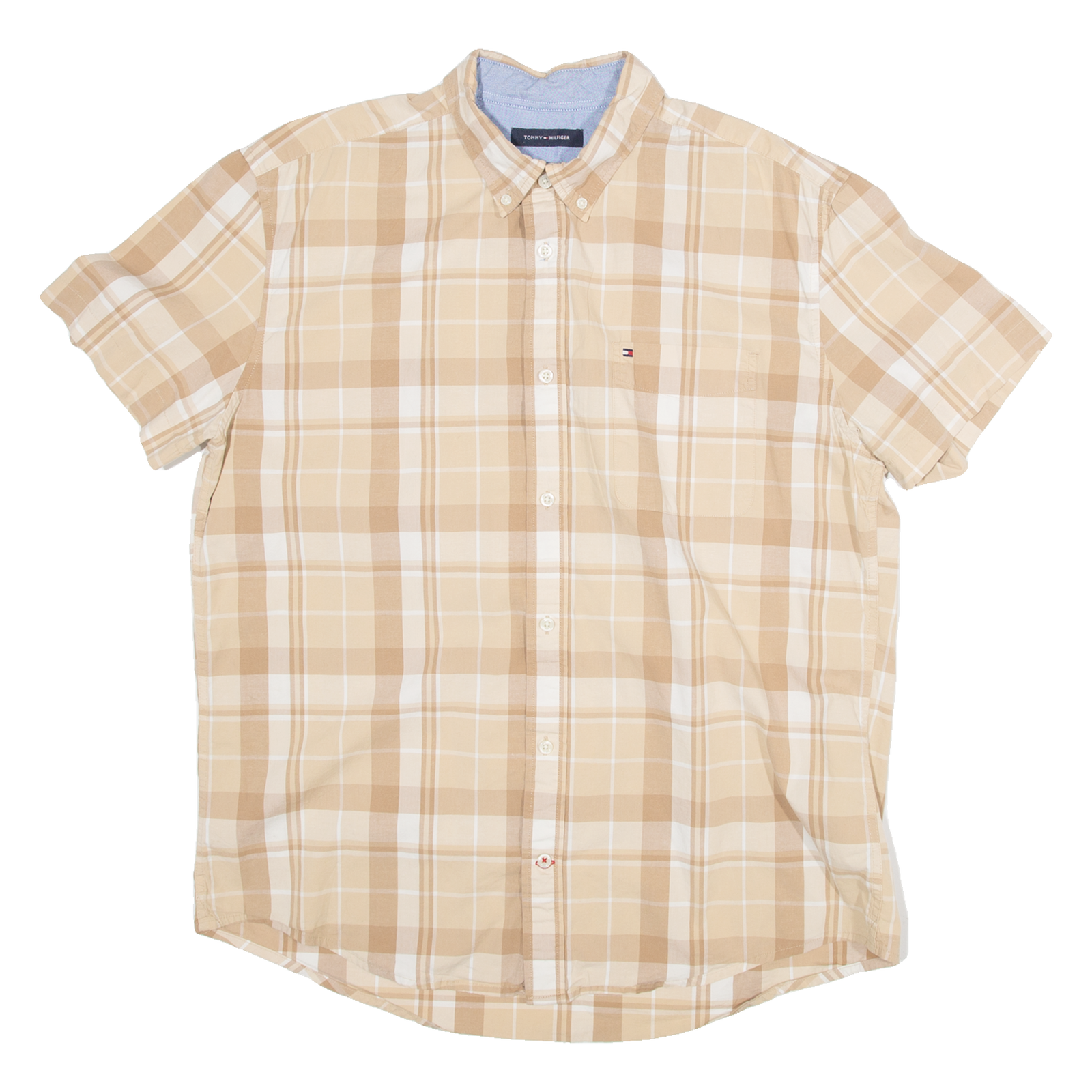 TOMMY HILFIGER Regular Fit Mens Shirt Brown Check XL Refurbished - N/A refurbished available on Cerqular