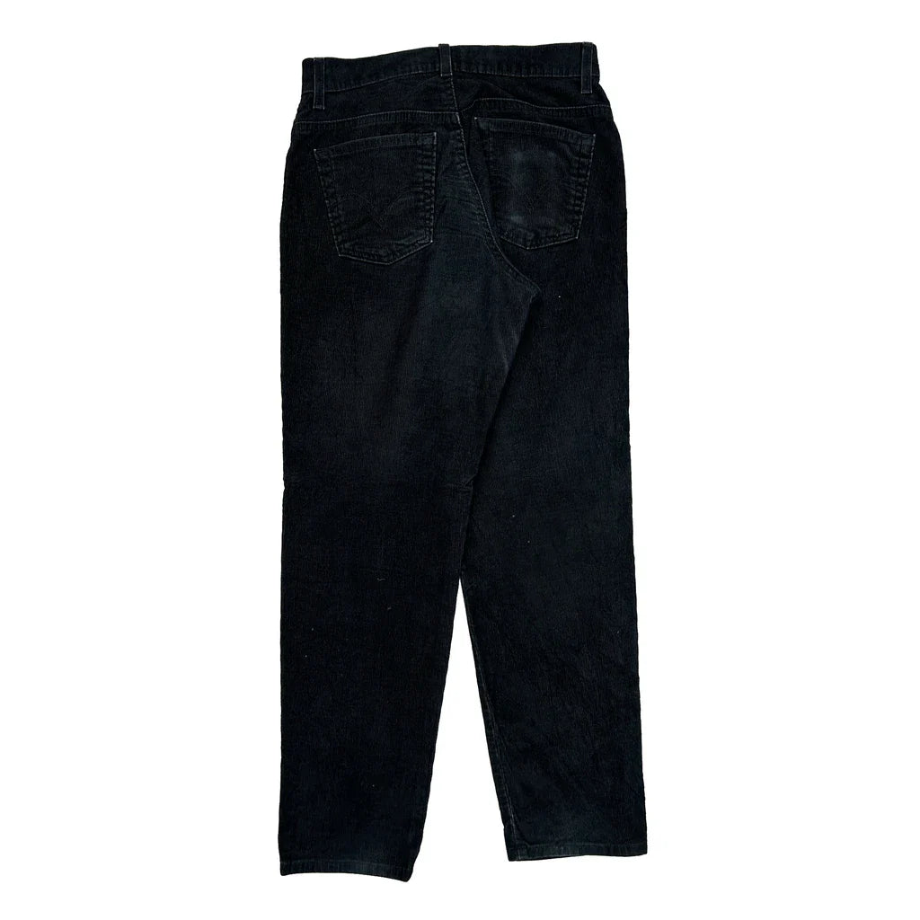 550 Levis Cord Trousers - 30″ Waist Black Cotton Refurbished - Thrifted (note: this is a term often used to describe second- refurbished available on Cerqular
