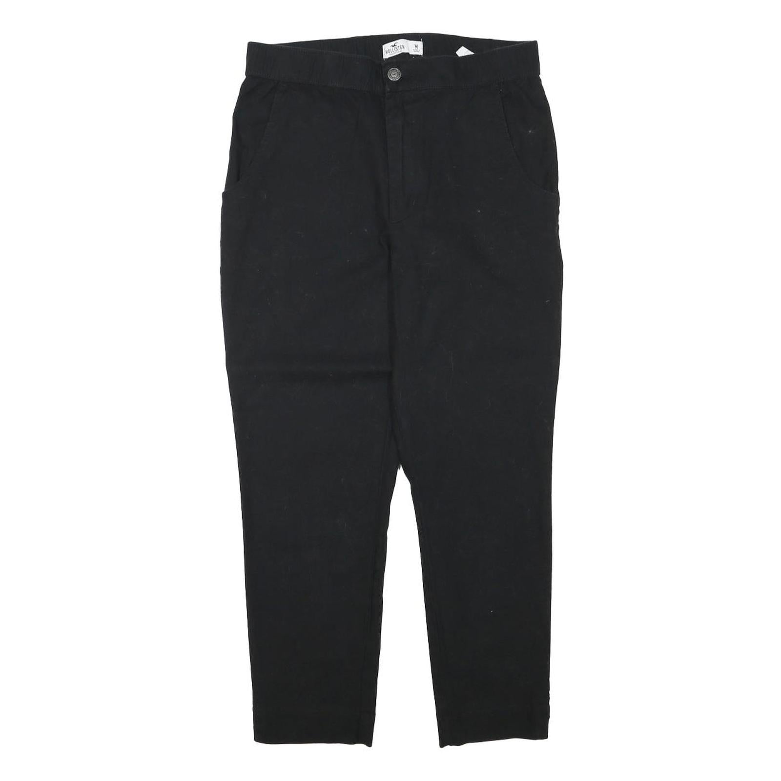 HOLLISTER Womens Cotton Blend Black Slim Trousers W28 L24 Stylish Casual Zip Refurbished - N/A refurbished available on Cerqular