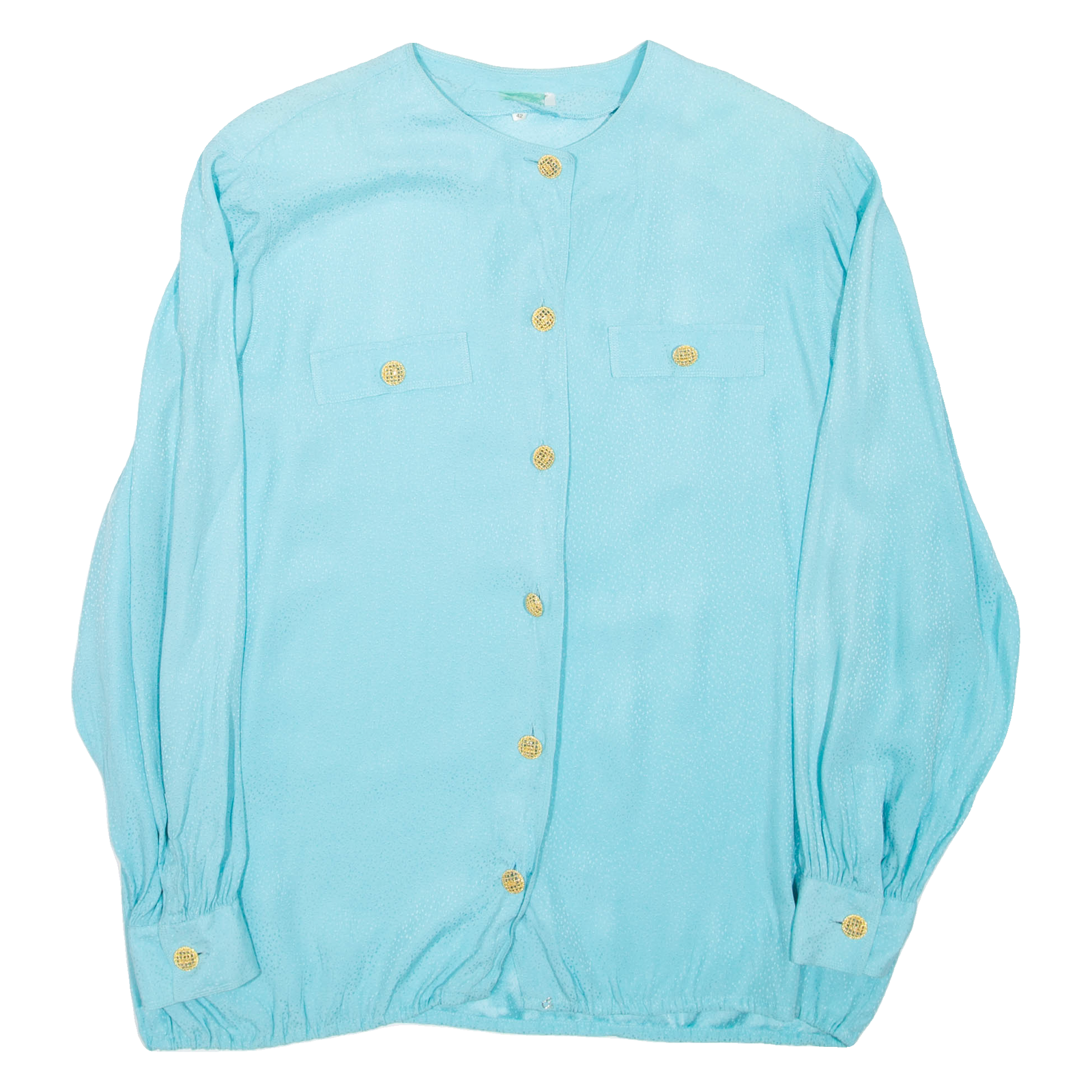 Womens Printed Blouse Blue Long Sleeve Spotted L Refurbished - N/A refurbished available on Cerqular