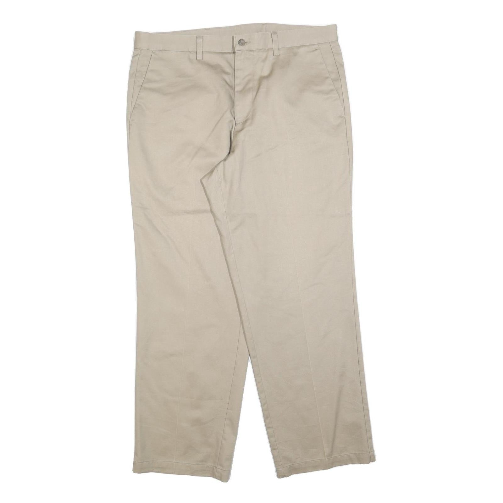 DOCKERS Mens Cotton Blend Beige Regular Fit Straight Leg Trousers W36 L30 Casual Refurbished - N/A refurbished available on Cerqular