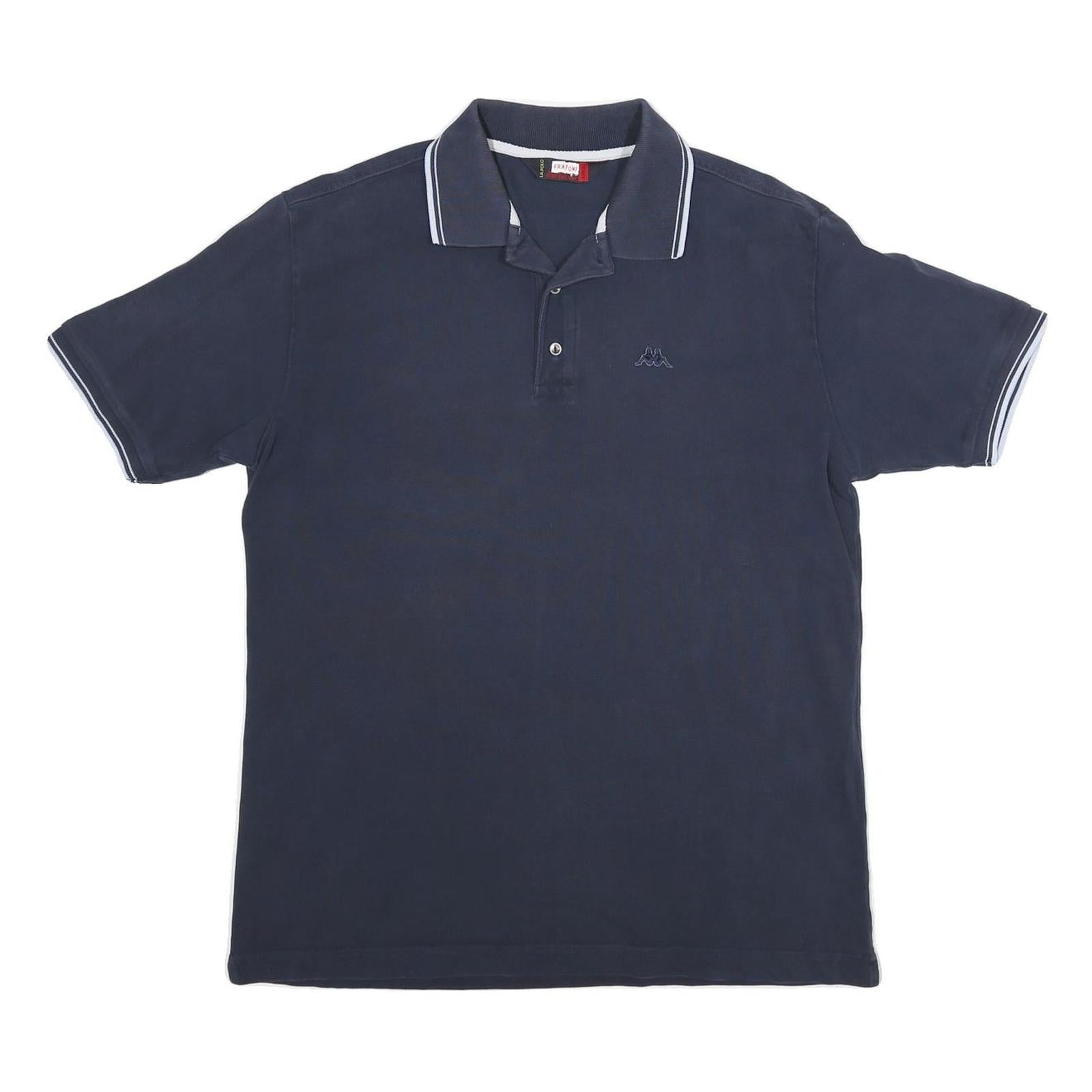 KAPPA Mens Navy Blue Short Sleeve Plain Polo Shirt L Casual Cotton Blend Refurbished - N/A refurbished available on Cerqular