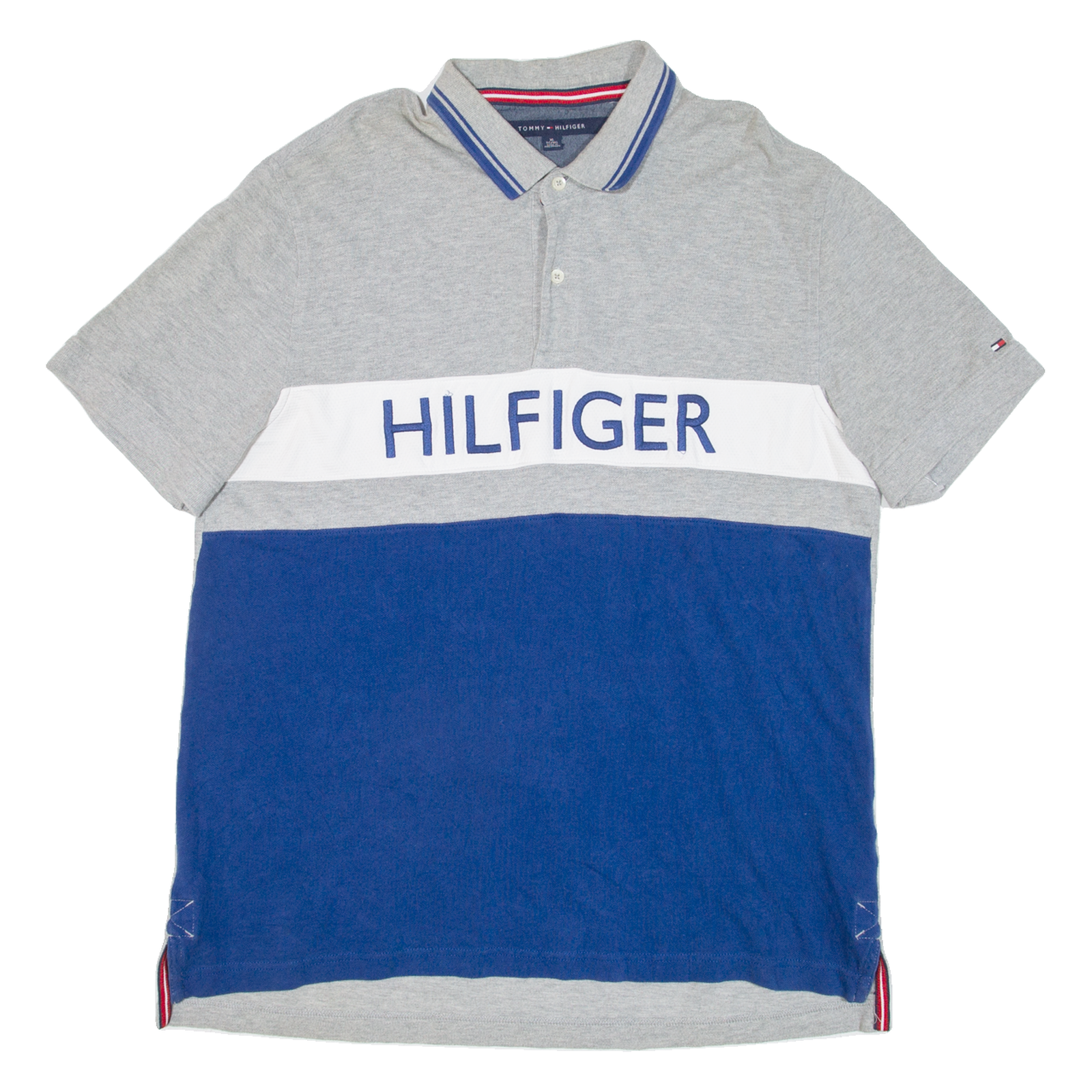 TOMMY HILFIGER Mens Polo Shirt Grey XL Refurbished - N/A refurbished available on Cerqular