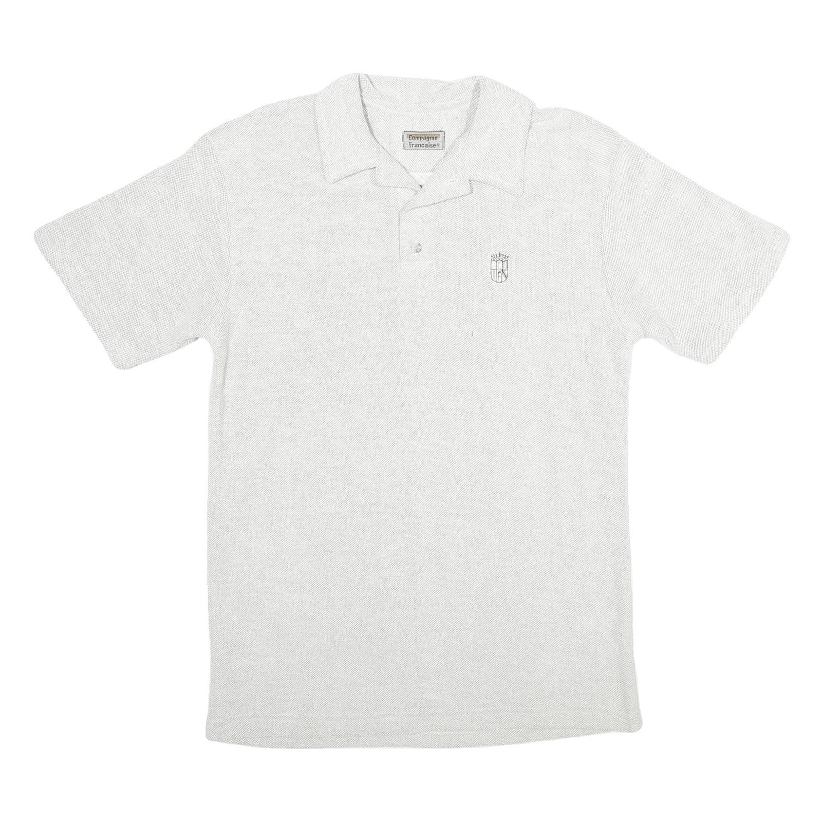 COMPAGNIE FRANCAISE Mens White Short Sleeve Polo Shirt L Cotton Blend Casual Refurbished - N/A refurbished available on Cerqular