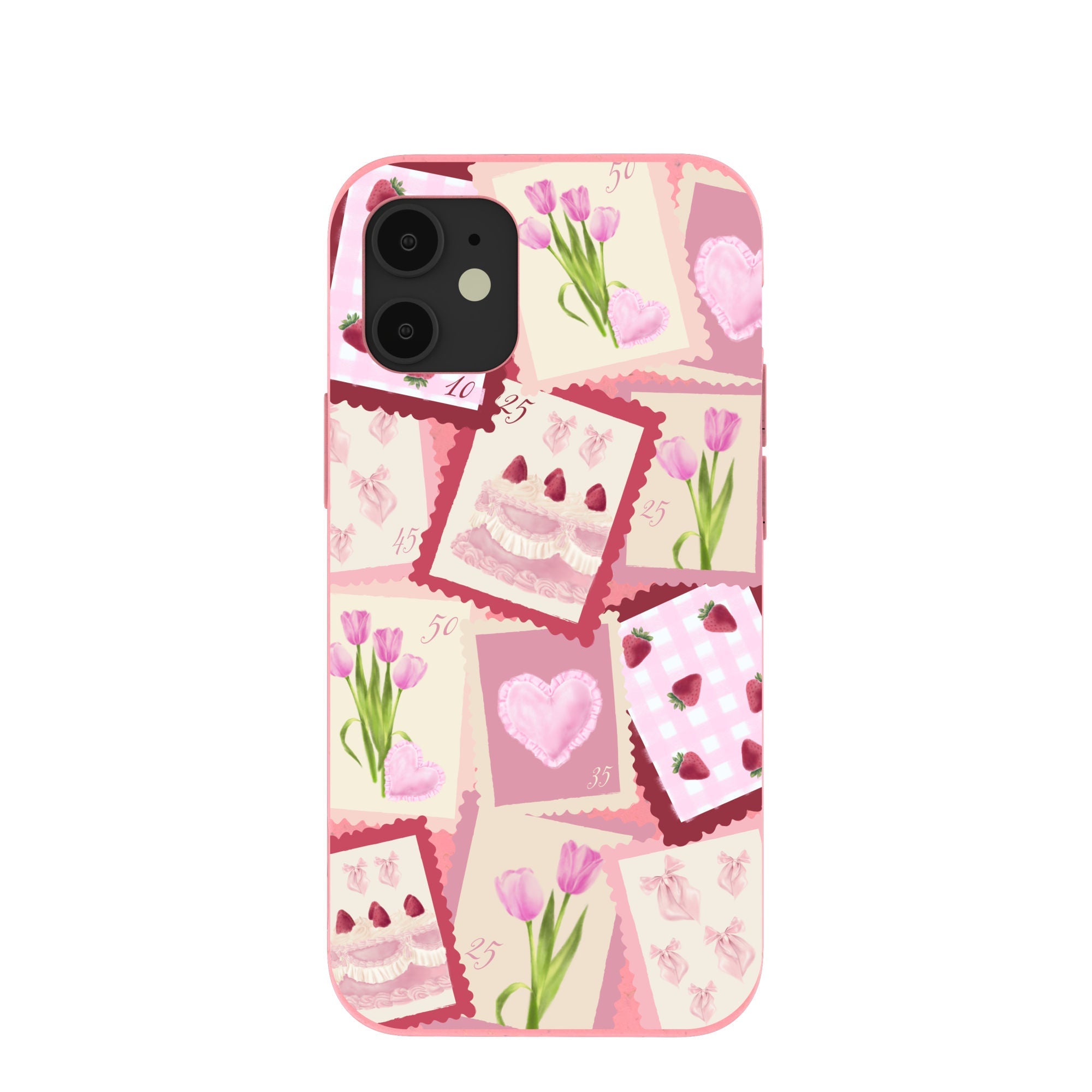 Bubblegum Pink Love Letters iPhone 12 Mini Case Refurbished - Pela Case refurbished available on Cerqular