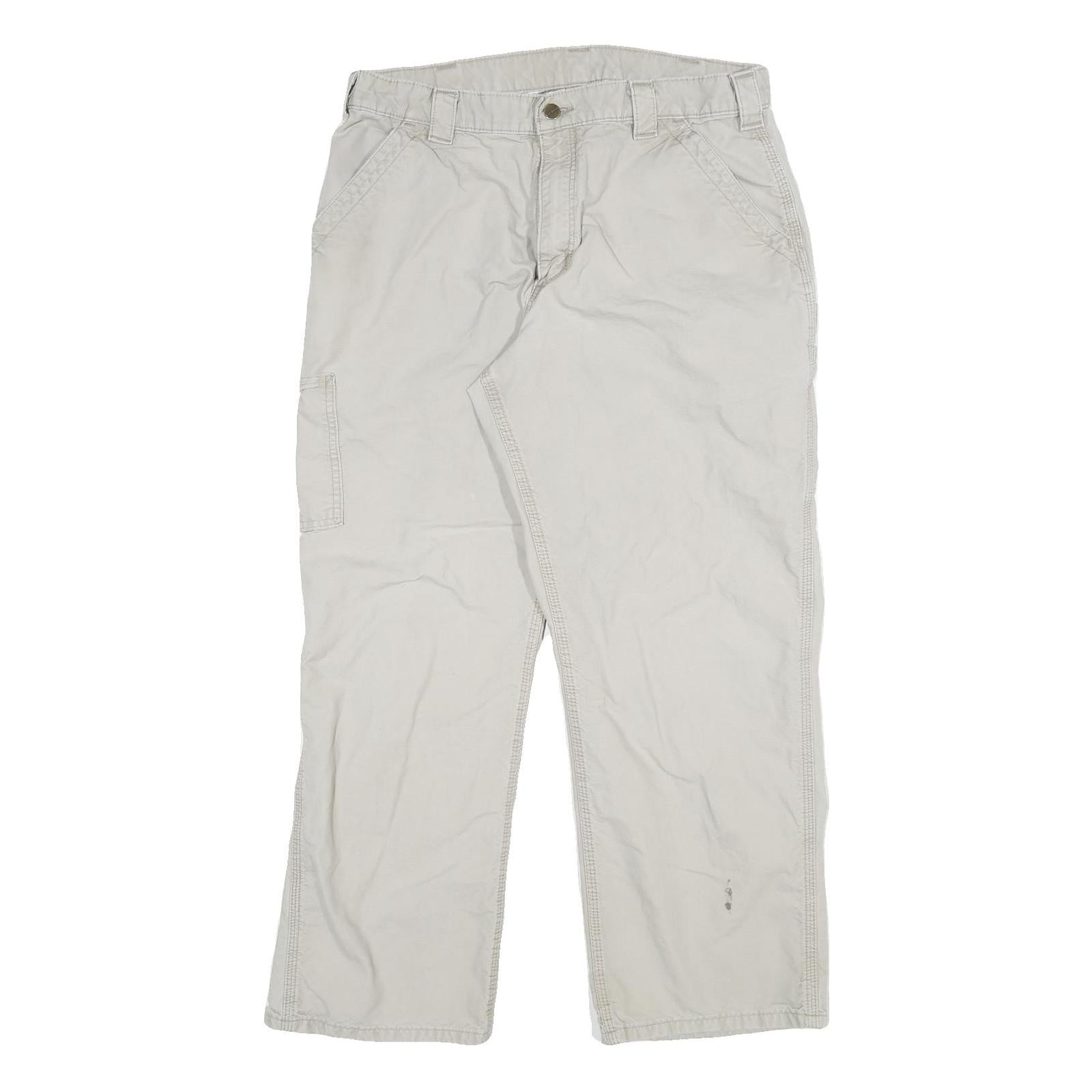 CARHARTT Mens Cotton Blend Relaxed W34 L28 Workwear Cargo Trousers Beige Refurbished - N/A refurbished available on Cerqular