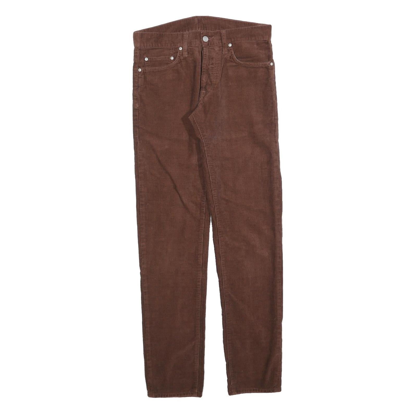 CARHARTT Mens Brown Cotton Blend Slim Straight Trousers W28 L32 Casual Wear Refurbished - N/A refurbished available on Cerqular