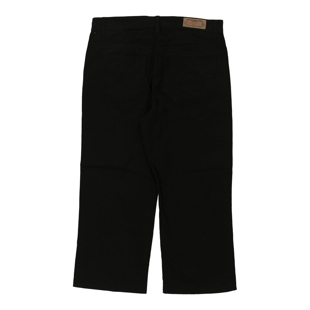 Fitti Way Trousers - 32W UK 12 Black Cotton Refurbished - Thrifted (note: this is a term often used to describe second- refurbished available on Cerqular