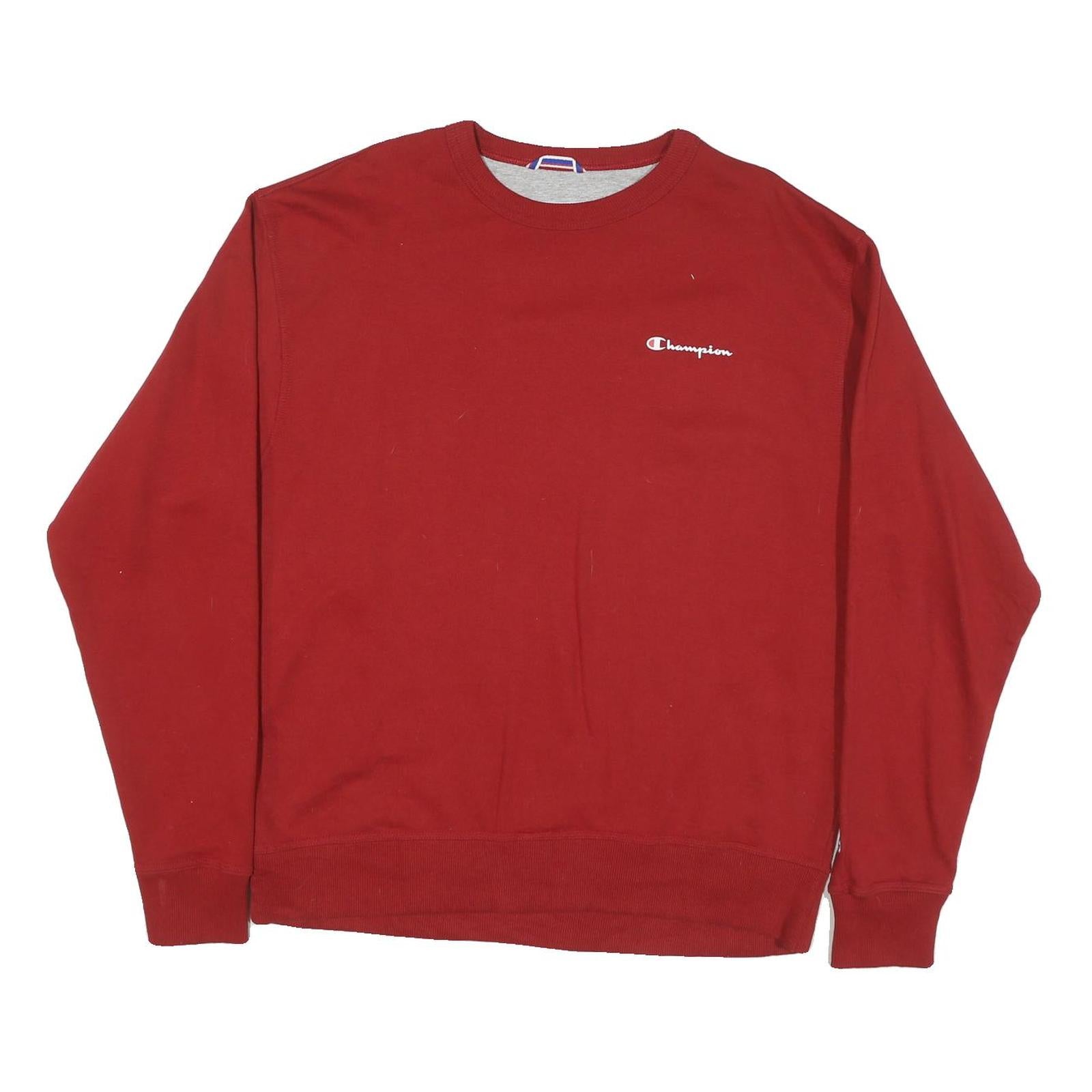 Buy CHAMPION Mens Red Crew Neck L Sweatshirt Cotton Blend Logo Embroidered Refurbished - $33.79 CHAMPION Mens Red Crew Neck L Sweatshirt Cotton Blend Logo Embroidered Refurbished - N/A refurbished available on Cerqular
