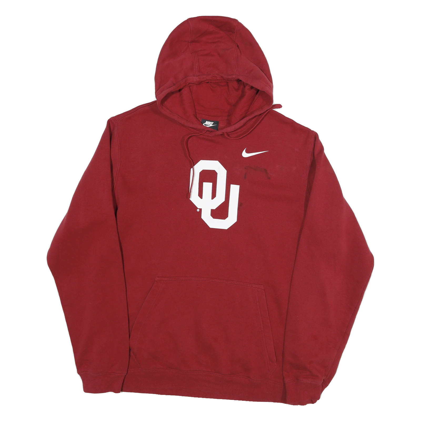 NIKE Mens Red University Of Oklahoma Pullover Hoodie L Cotton Blend Drawstring Refurbished - N/A refurbished available on Cerqular