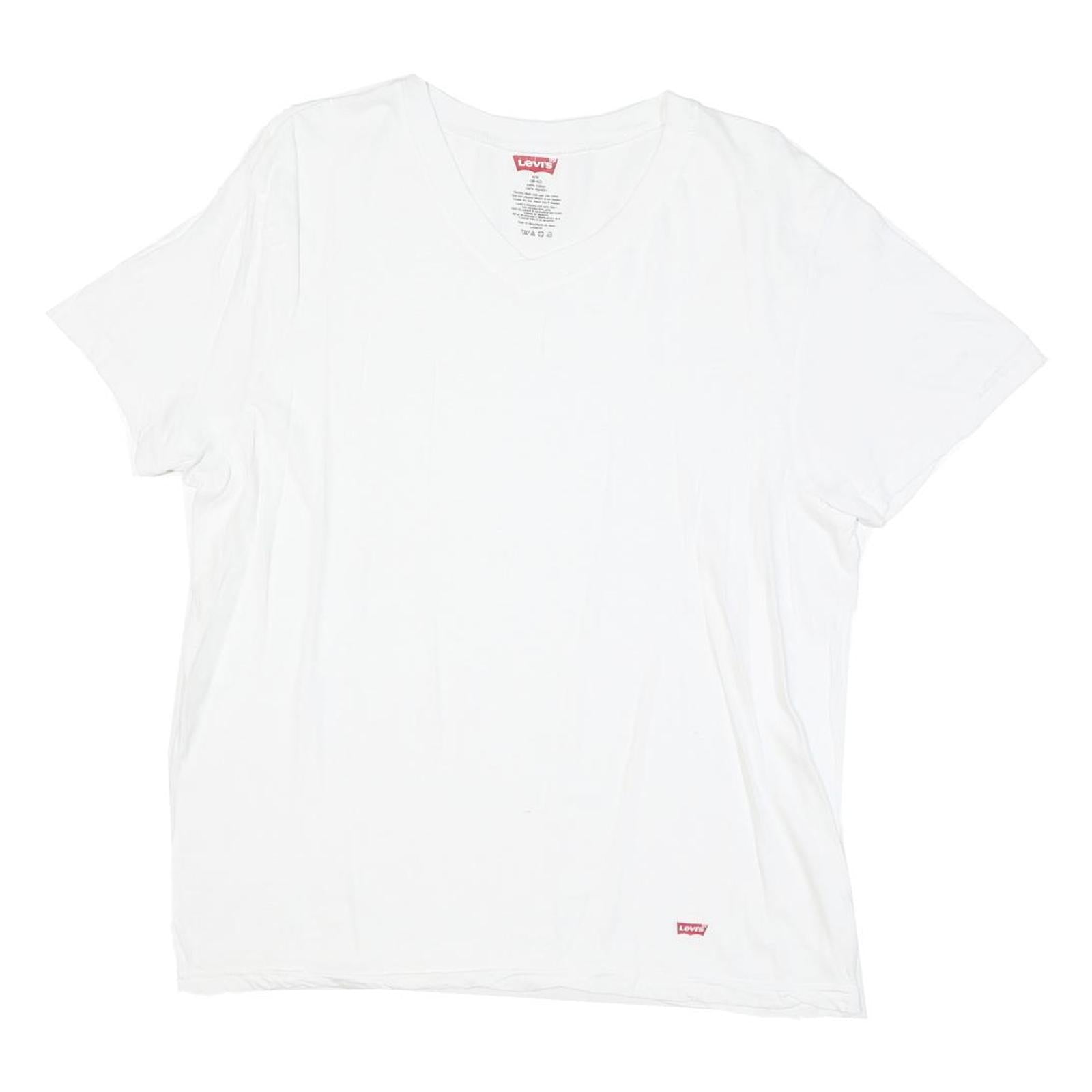 LEVI'S Mens White Cotton Blend T-Shirt M Short Sleeve V-Neck Plain Casual Refurbished - N/A refurbished available on Cerqular