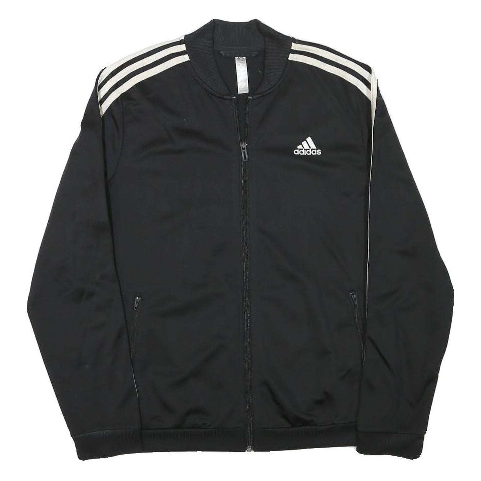 ADIDAS Womens Black & White Track Jacket M Polyester Blend Zip Athletic Fit Refurbished - N/A refurbished available on Cerqular