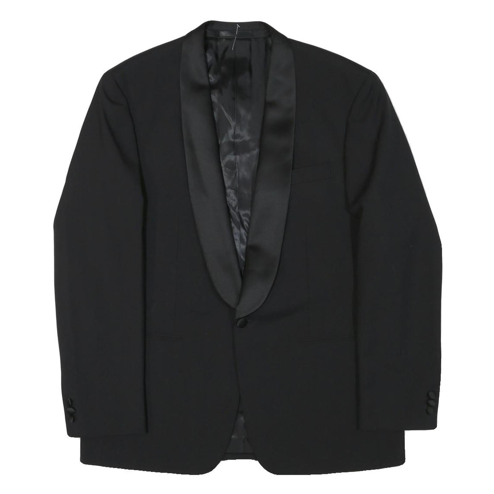 MORGAN Mens Black Wool Blend Shawl Collar Jacket L Woven Formal Button Closure Refurbished - N/A refurbished available on Cerqular