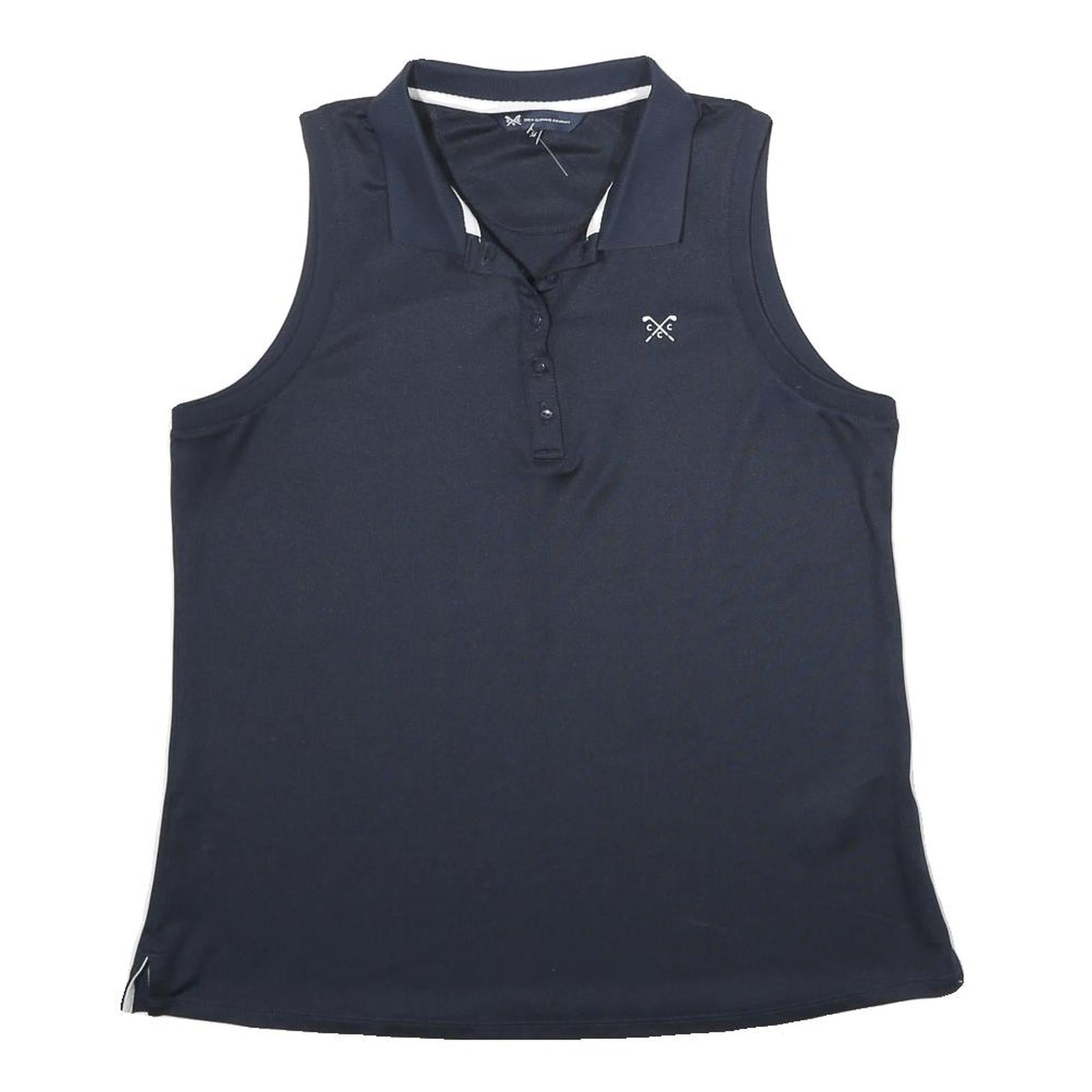 CREW CLOTHING Womens Navy Sleeveless Polo Shirt UK 14 Casual Summer Top Refurbished - N/A refurbished available on Cerqular
