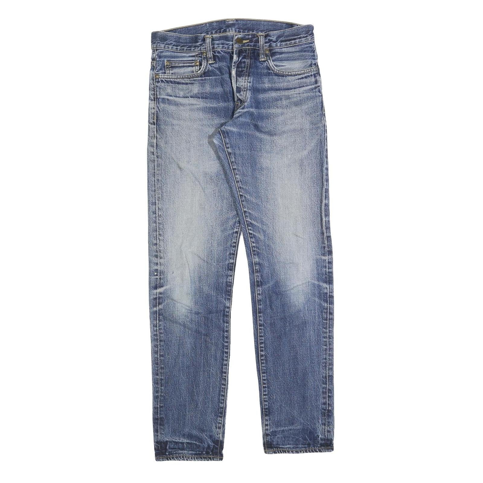 CARHARTT Mens Slim Blue Denim Jeans W30 L31 Button Closure Faded Refurbished - N/A refurbished available on Cerqular