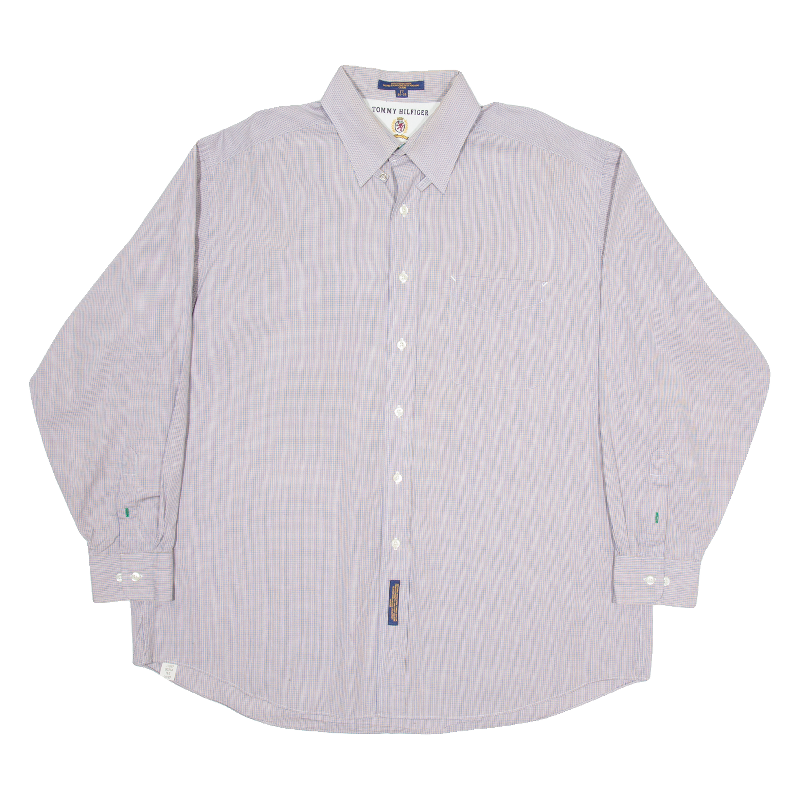 TOMMY HILFIGER Mens Shirt Grey Check Long Sleeve 2XL Refurbished - N/A refurbished available on Cerqular