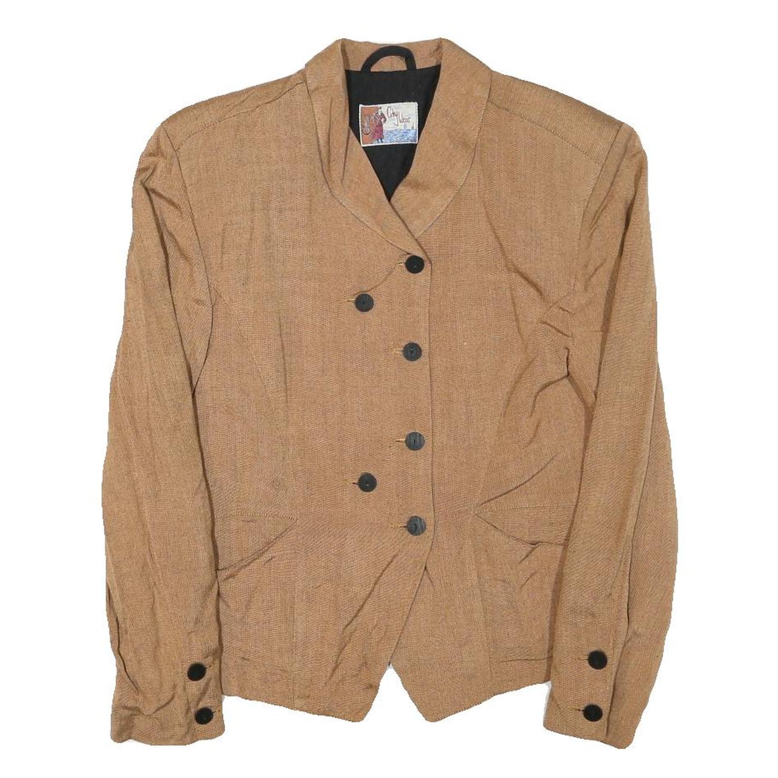CITY WEAR Womens Beige Button Jacket XS Viscose Plain Casual Stylish Refurbished - N/A refurbished available on Cerqular