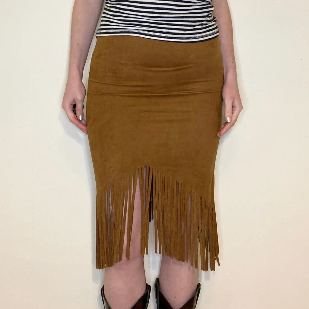 G&B Midi Skirt - 26W UK 6 Brown Polyester Blend Refurbished - Thrifted (note: this is a term often used to describe second- refurbished available on Cerqular