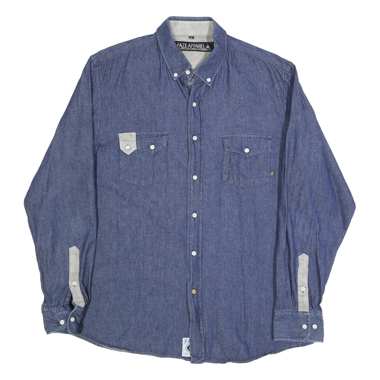 Buy FAZE APPAREL Mens Blue Contrast Detail Cotton Blend Shirt XL Button-Down Casual Refurbished - $19.49 FAZE APPAREL Mens Blue Contrast Detail Cotton Blend Shirt XL Button-Down Casual Refurbished - N/A refurbished available on Cerqular