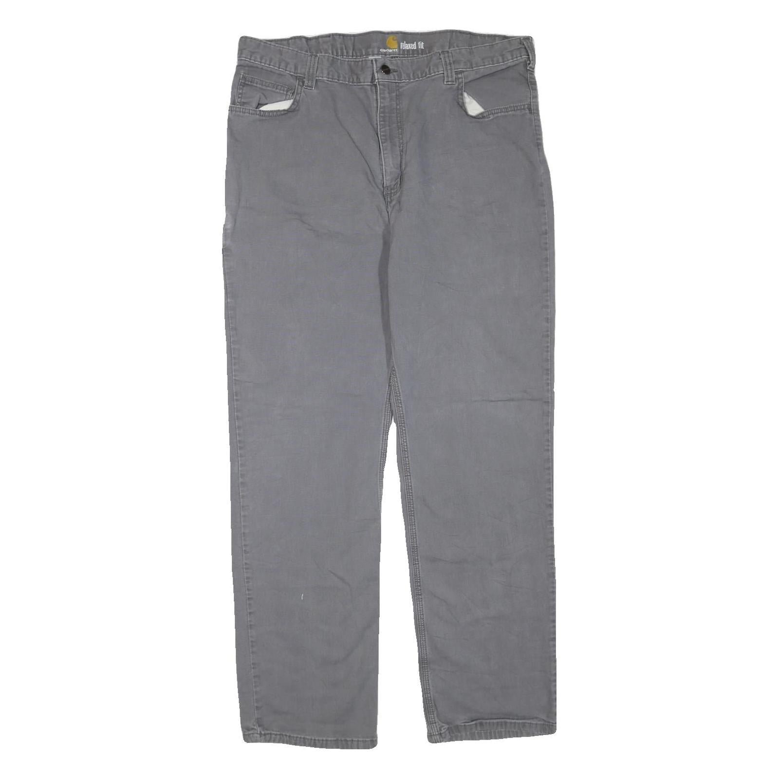 CARHARTT Mens Jeans Grey Regular Straight Denim W38 L31 Workwear Zip Closure Refurbished - N/A refurbished available on Cerqular