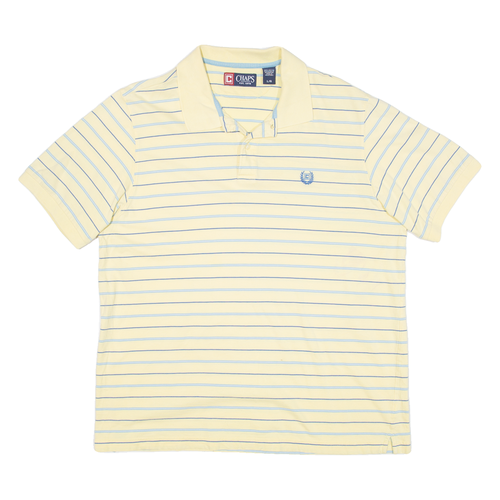 Buy CHAPS Mens Polo Shirt Yellow Striped L Refurbished - $25.99 CHAPS Mens Polo Shirt Yellow Striped L Refurbished - N/A refurbished available on Cerqular