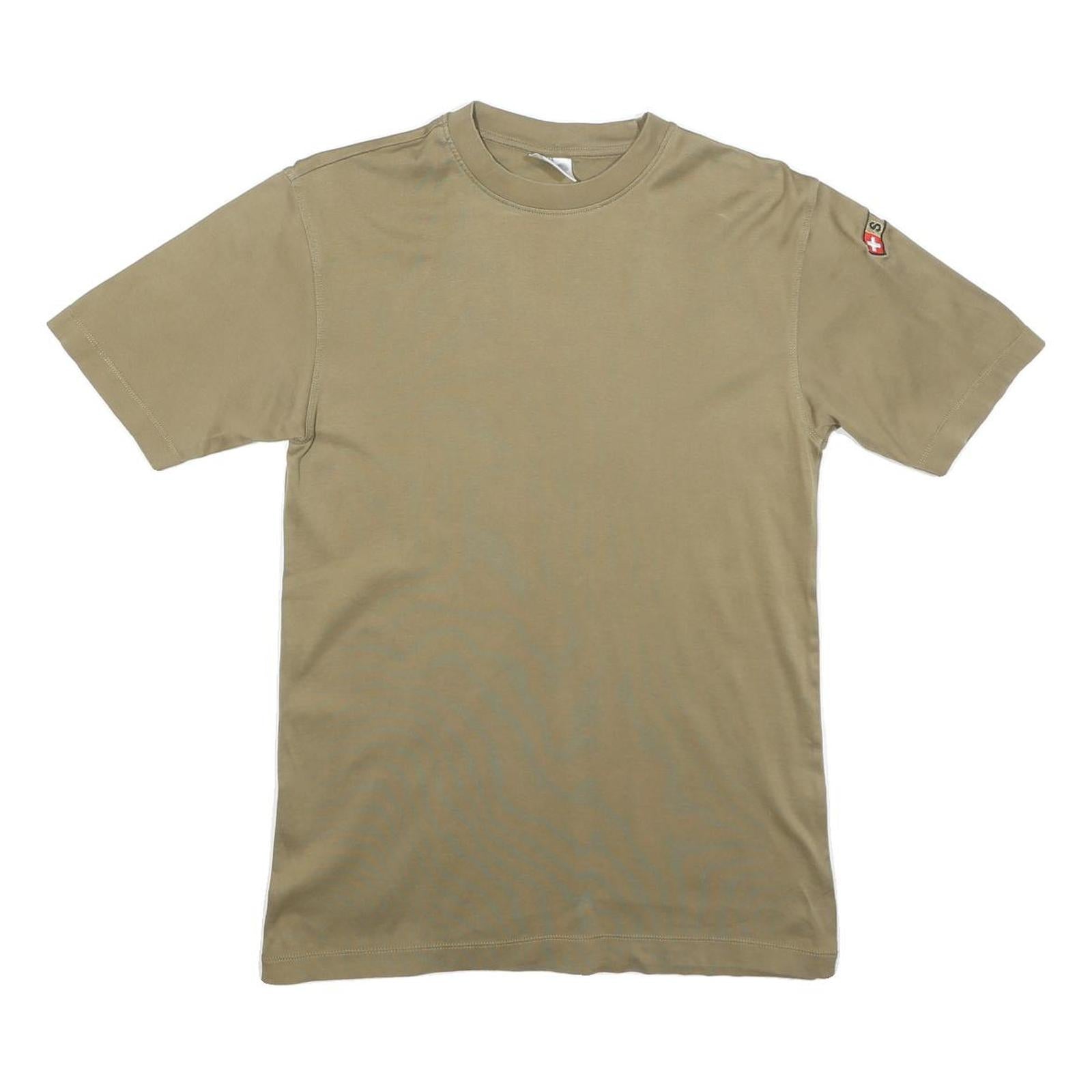 TEXTILES VERTRAUEN Mens Beige S Short Sleeve Crew Neck Cotton T-Shirt Refurbished - N/A refurbished available on Cerqular