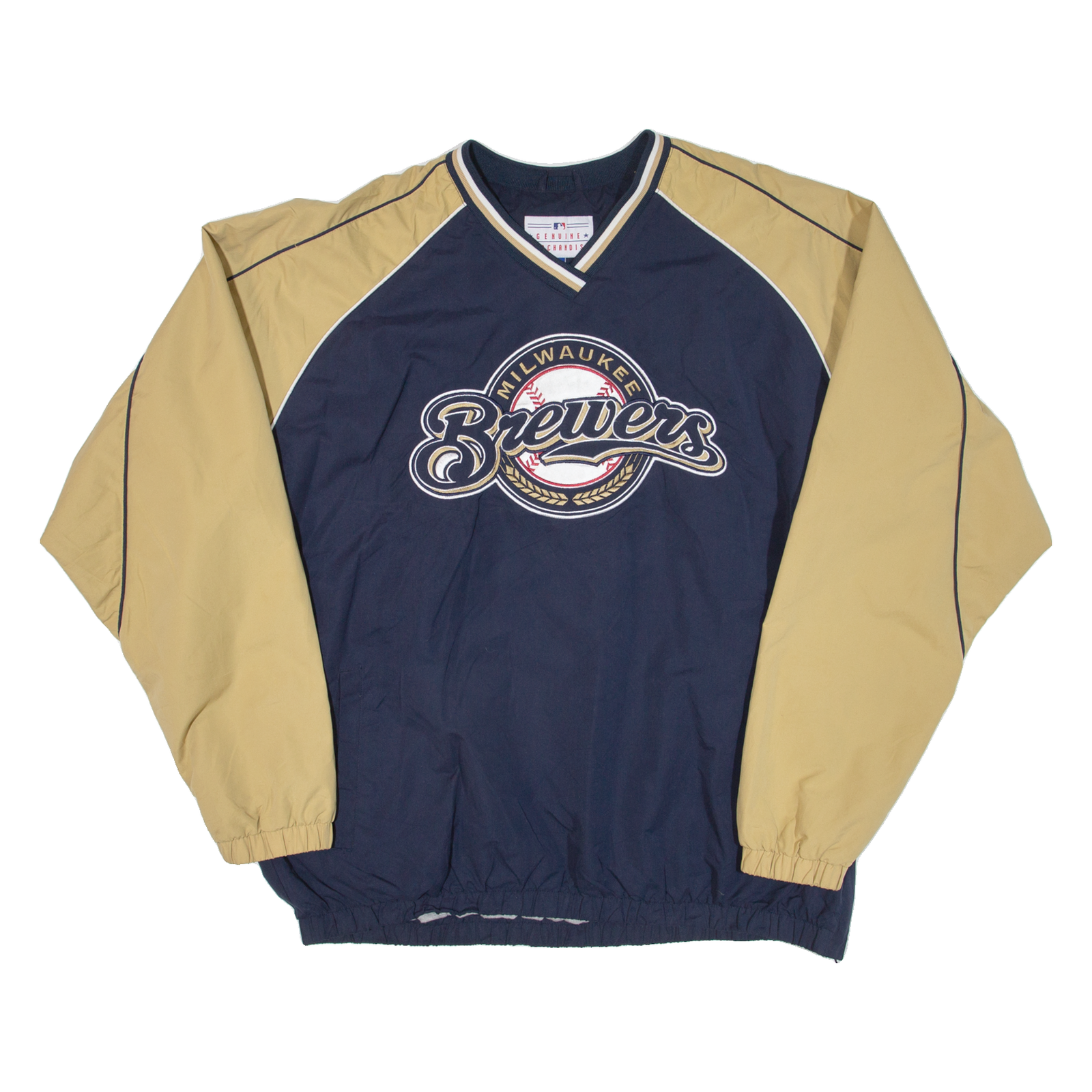 MLB Brewers Mens Sweatshirt Blue V-Neck USA XL Refurbished - N/A refurbished available on Cerqular