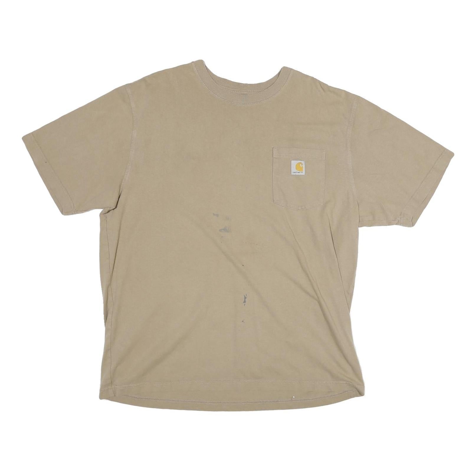CARHARTT Mens Beige XL Pocket T-Shirt Short Sleeve Crew Neck Cotton Blend Refurbished - N/A refurbished available on Cerqular