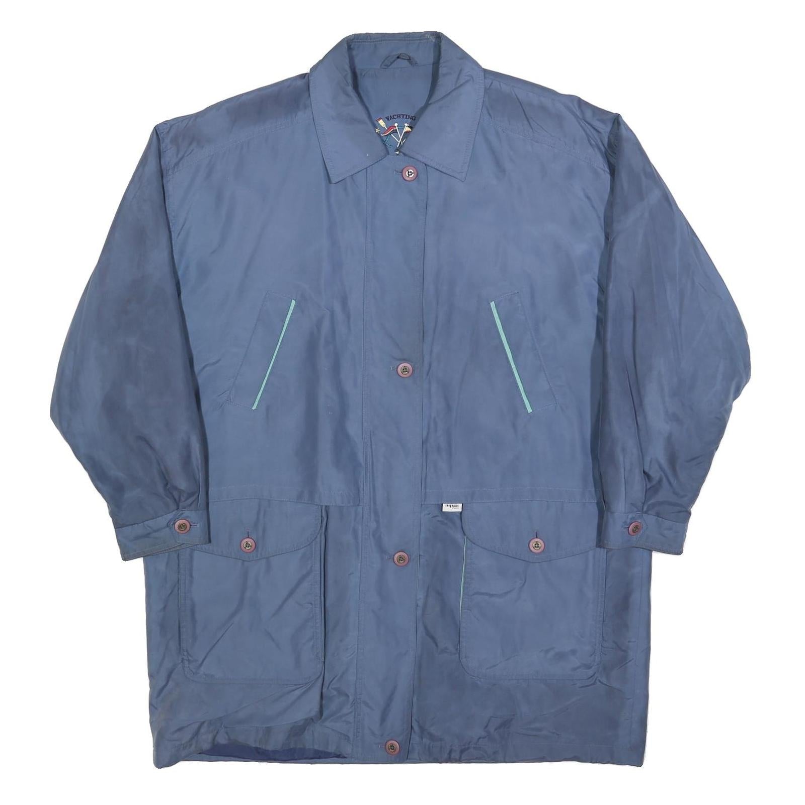YACHTING Womens Blue Polyester Blend Jacket XL Zip Plain Casual Lightweight Refurbished - N/A refurbished available on Cerqular